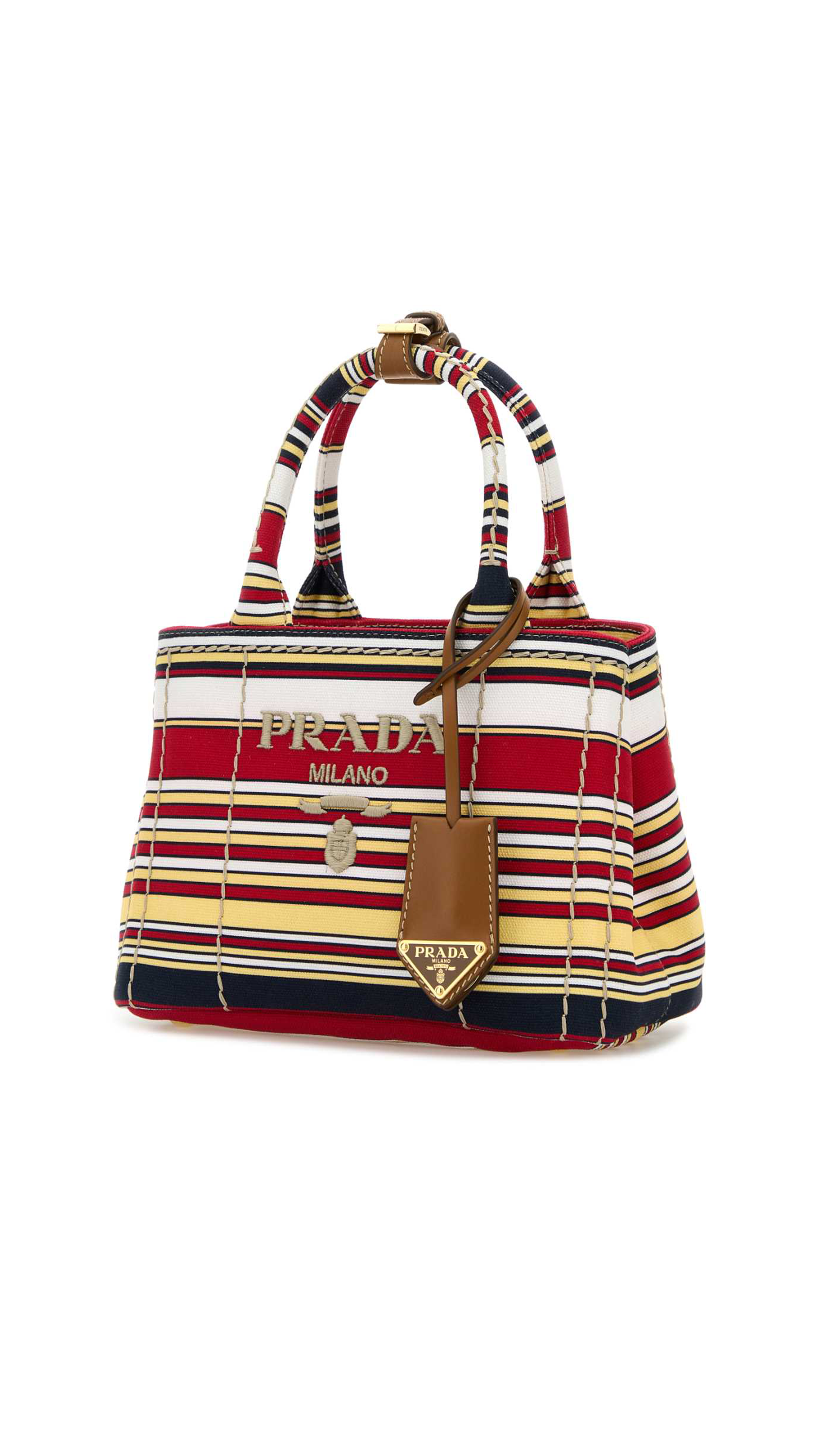 Jardinière Striped Cotton Canvas Mini-bag