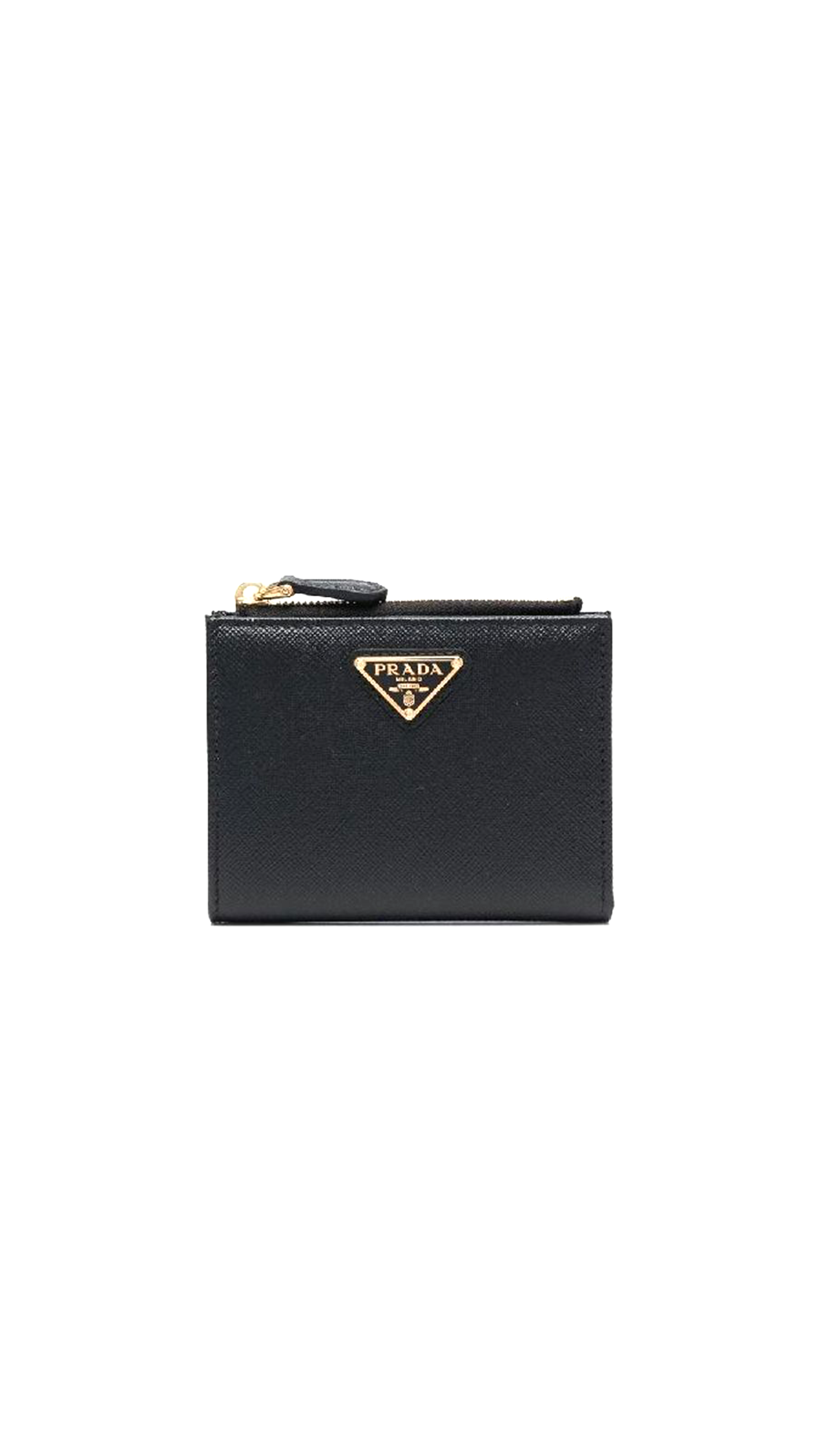 Small Saffiano Leather Wallet - Black