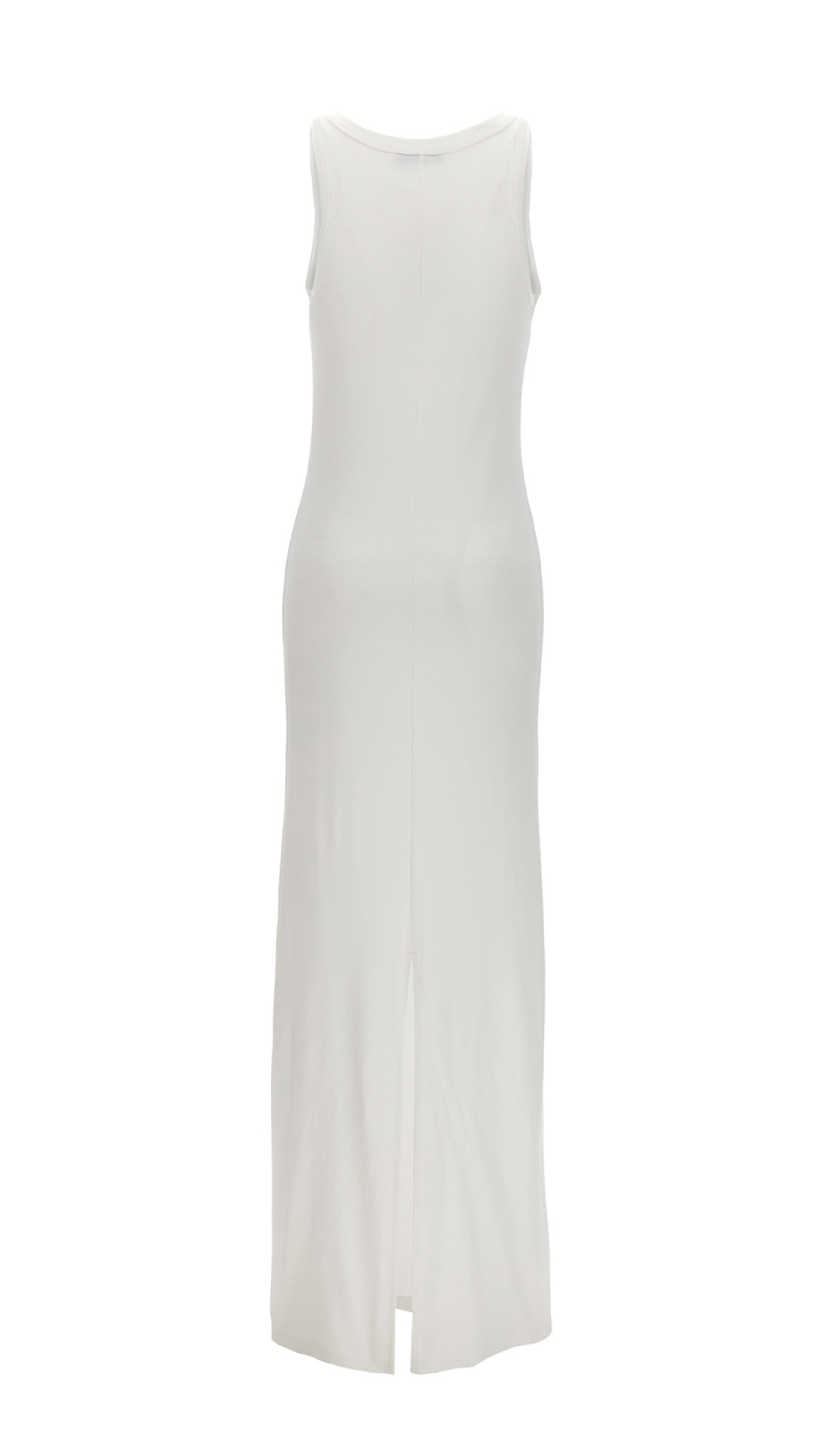 Ribbed Knit Jersey Maxi Dress - White