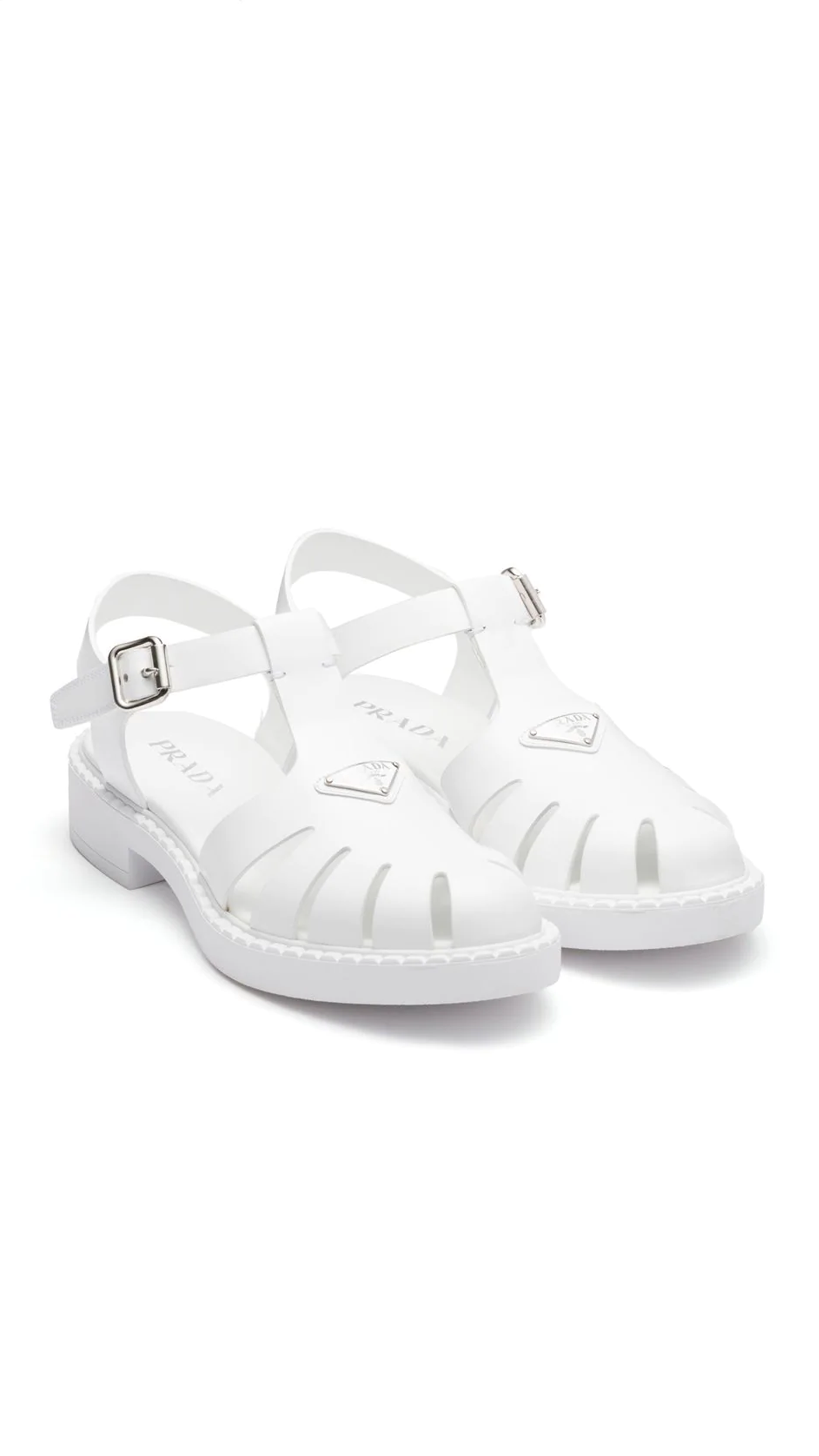 Brushed Leather Fisherman Sandals - White