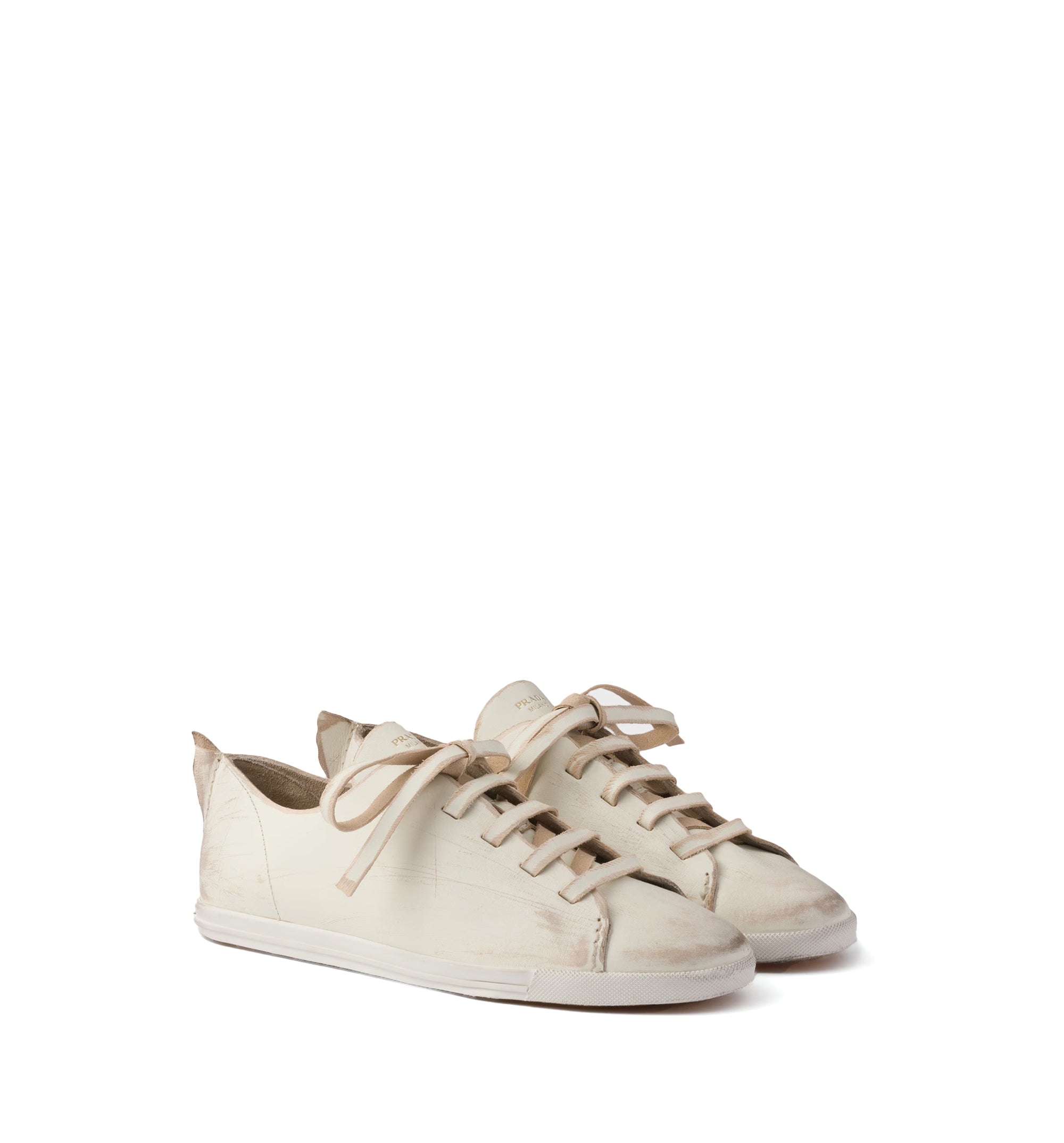 Antiqued leather sneakers