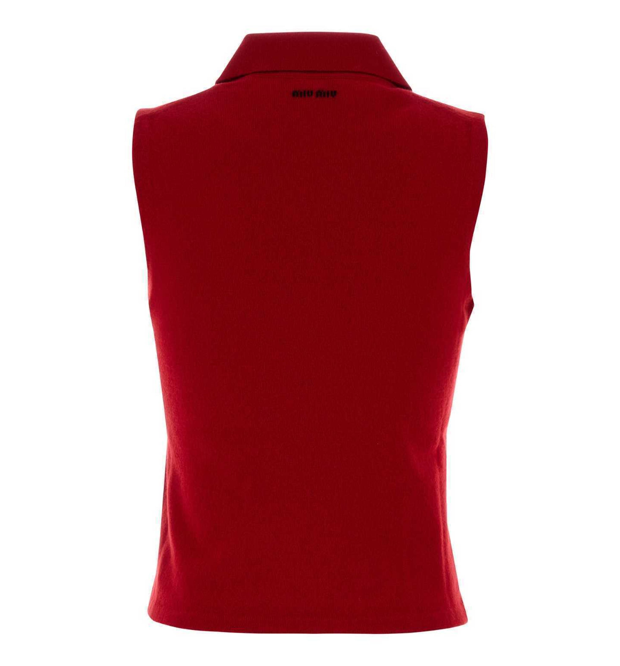 Sleeveless Cashmere Polo Shirt
