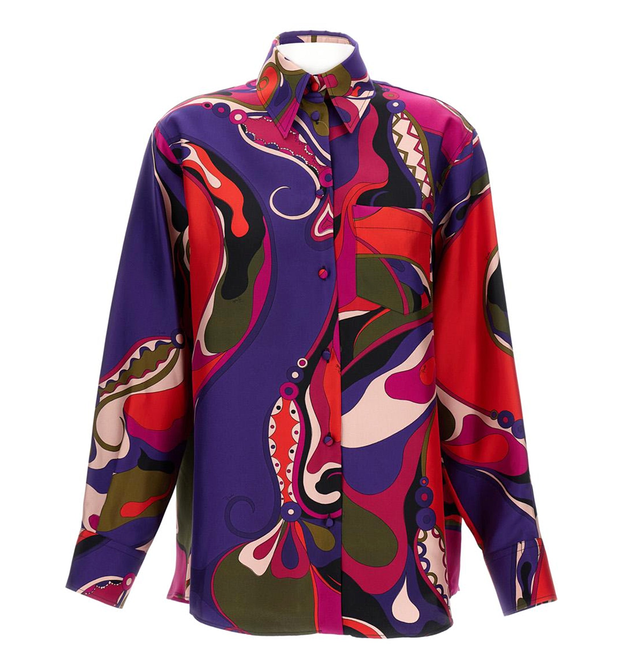 Orchide Print Silk Twill Shirt