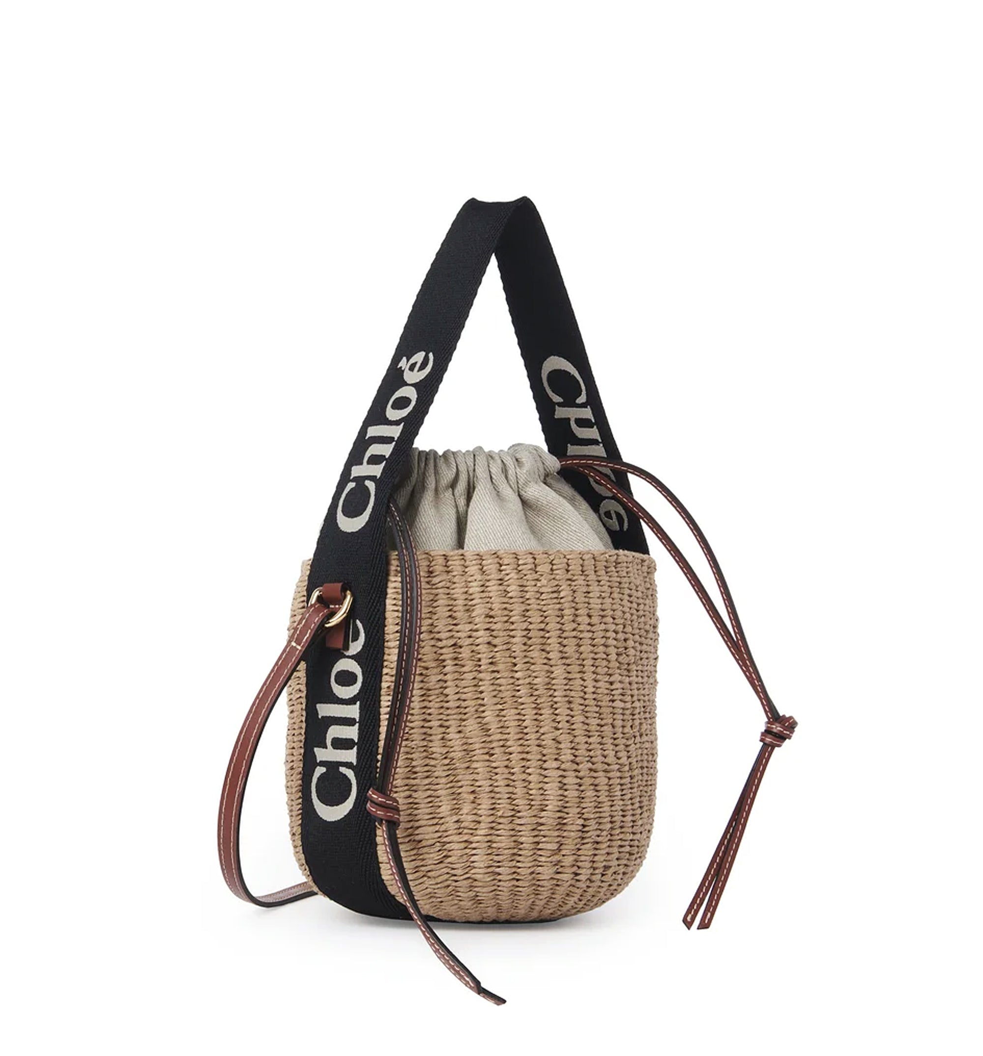 Small Woody Basket In Natural Fibers