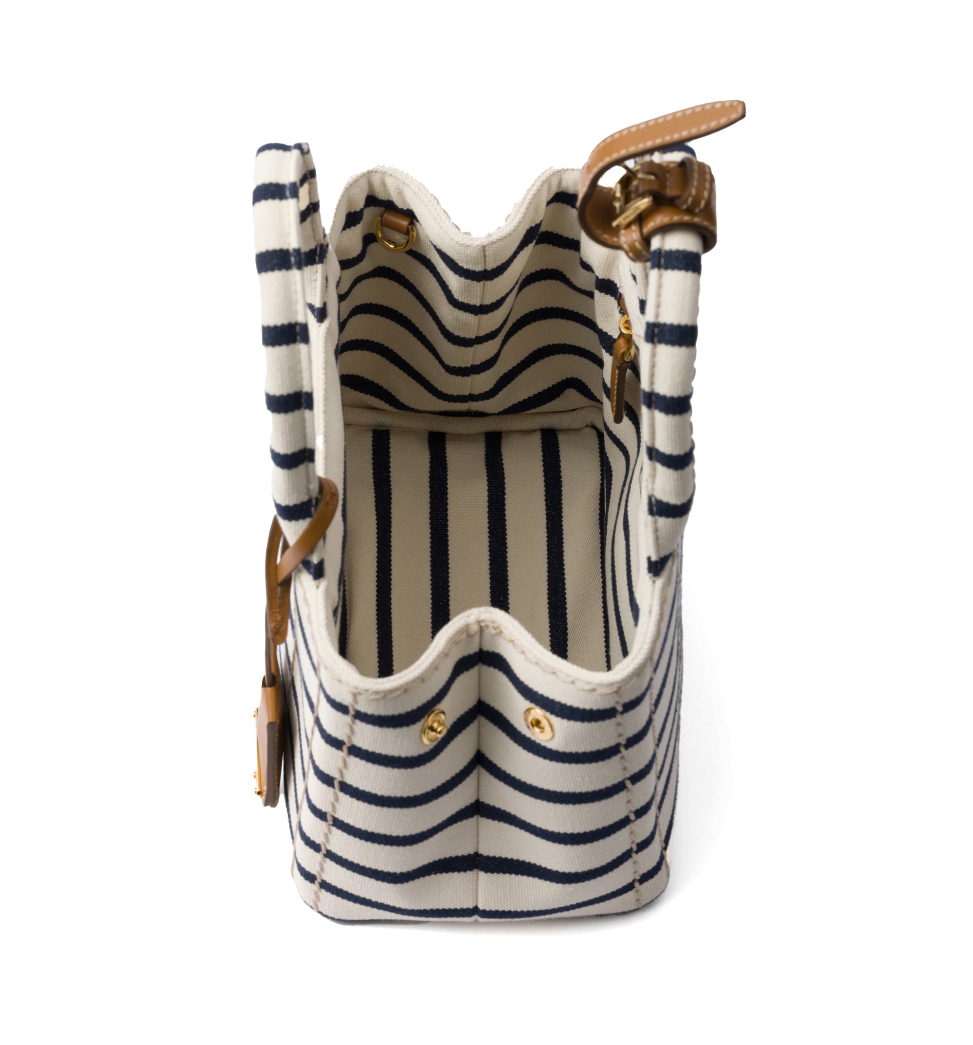 Jardinière Striped Cotton Canvas Mini-bag