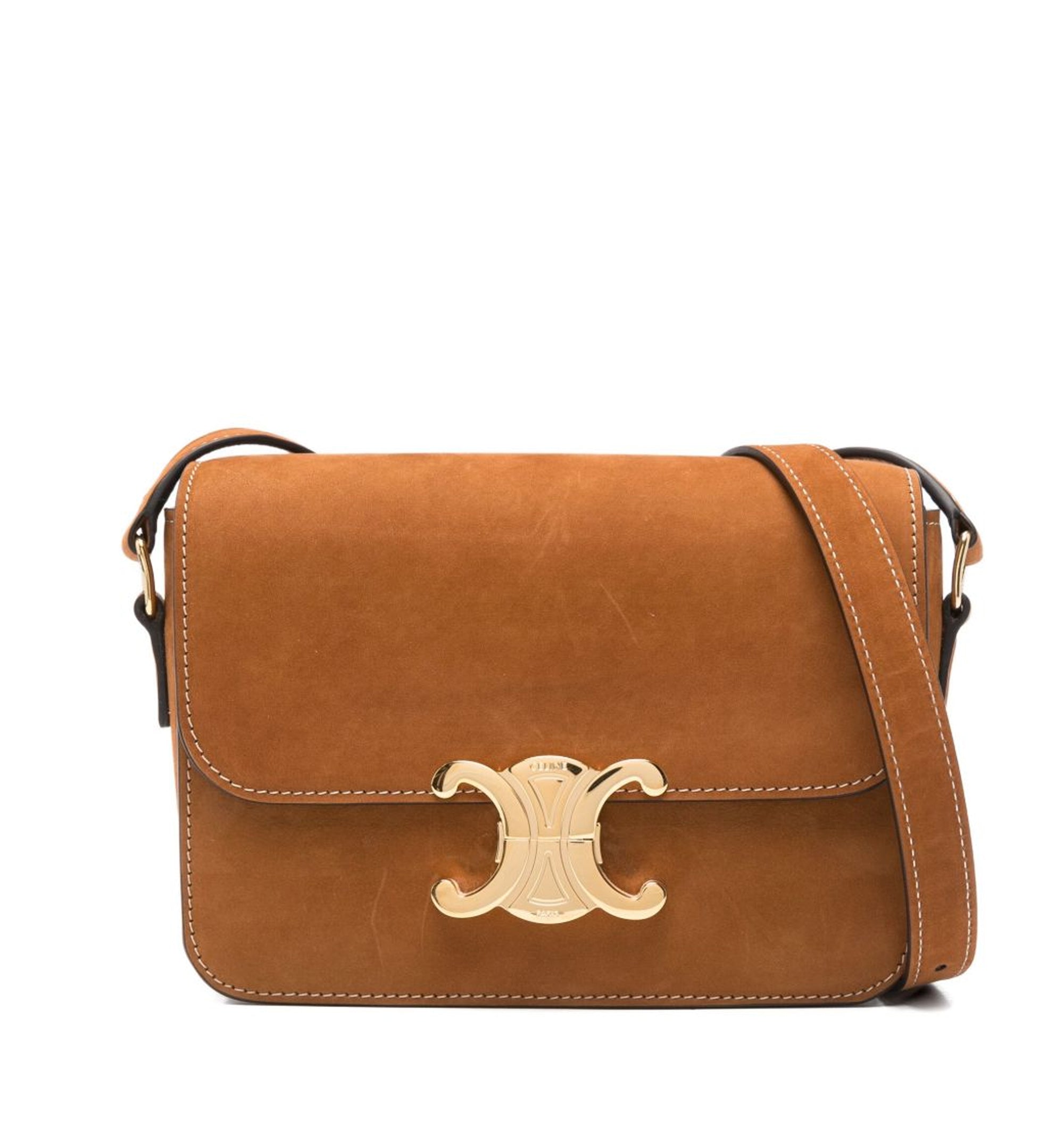 Teen Triomphe Bag in Nubuck Calfskin - Camel