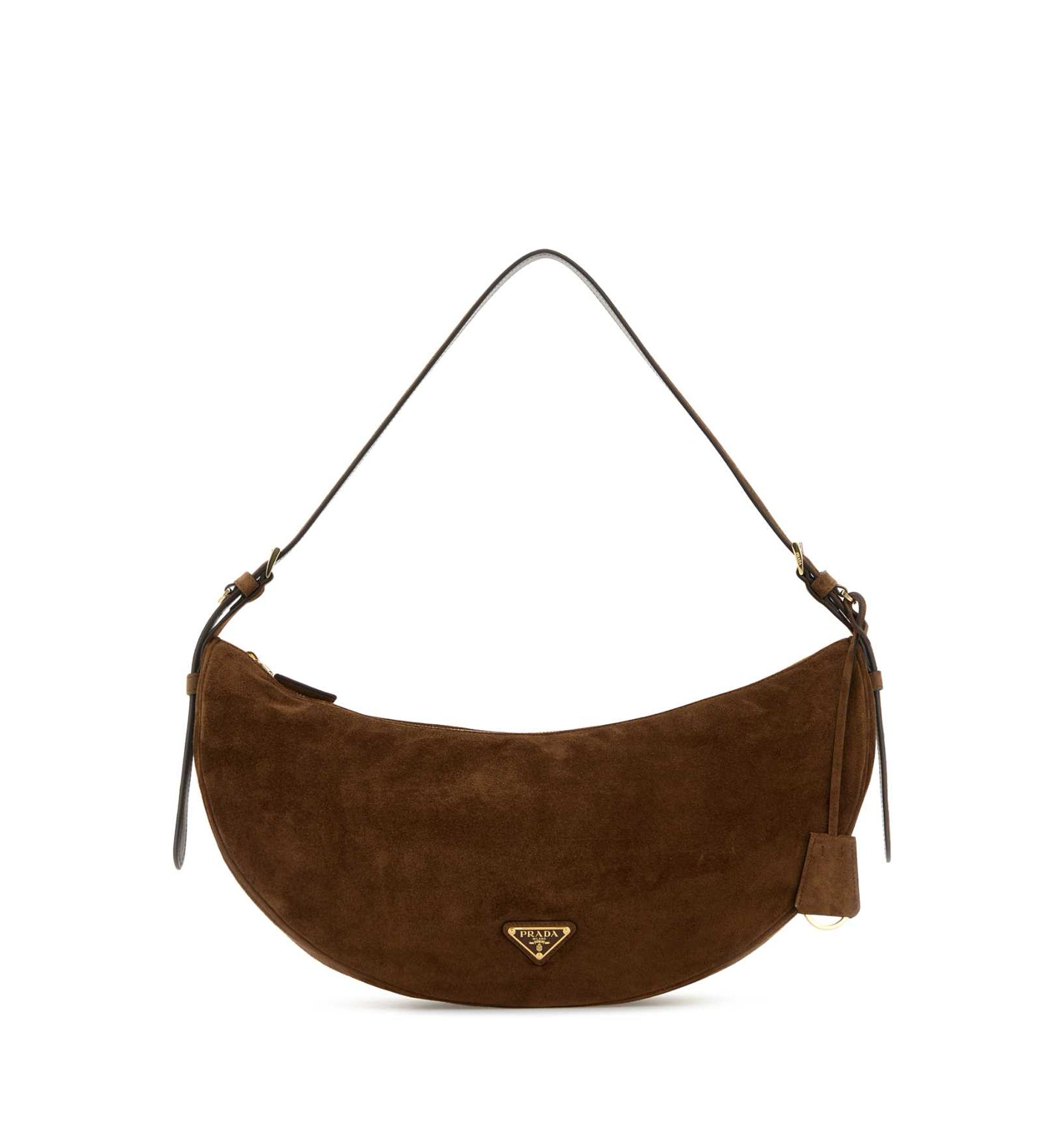 Demi-Lune Large Suede Shoulder Bag