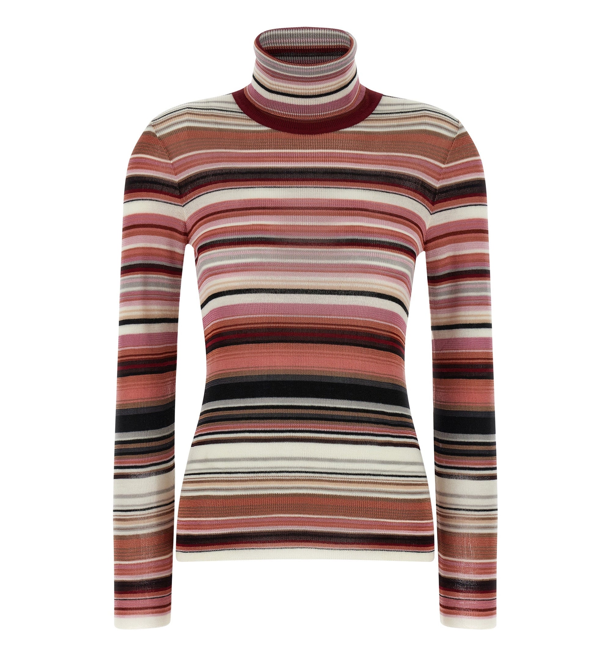 Striped Turtleneck Sweater Sweater - Pink