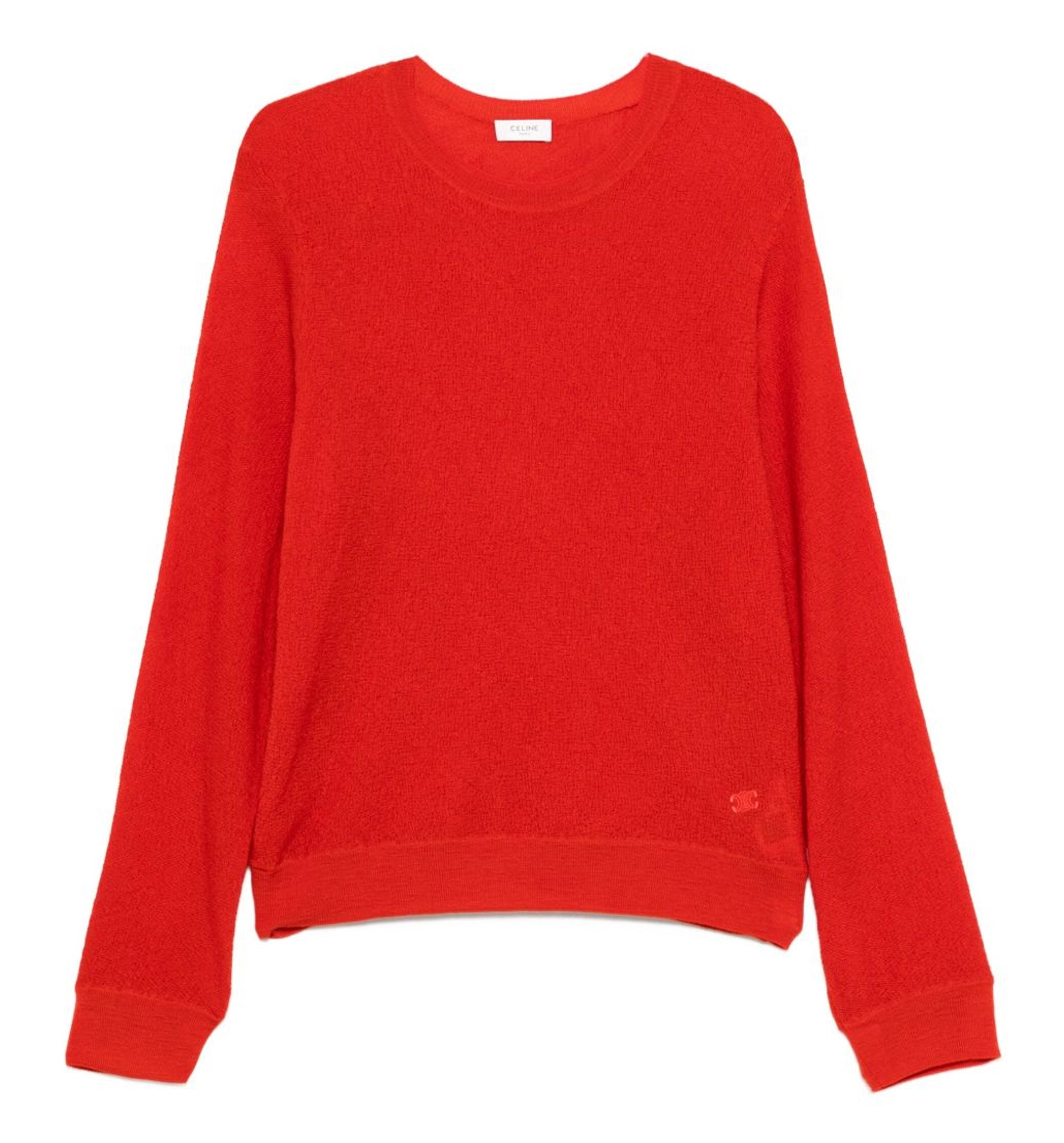 Triomphe Crewneck Sweater in Wool - Red