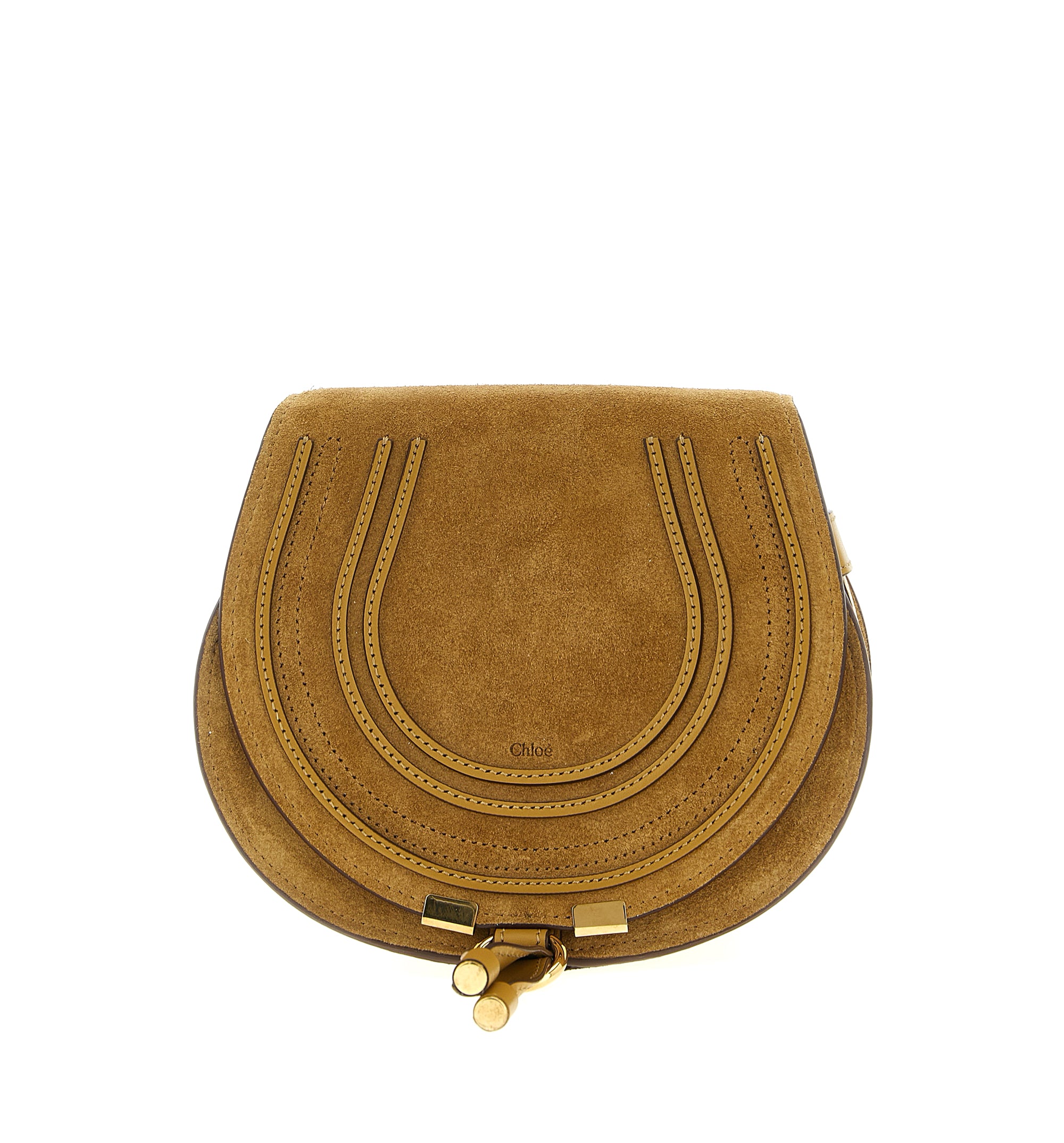 Small Marcie Saddle Bag In Suede Leather