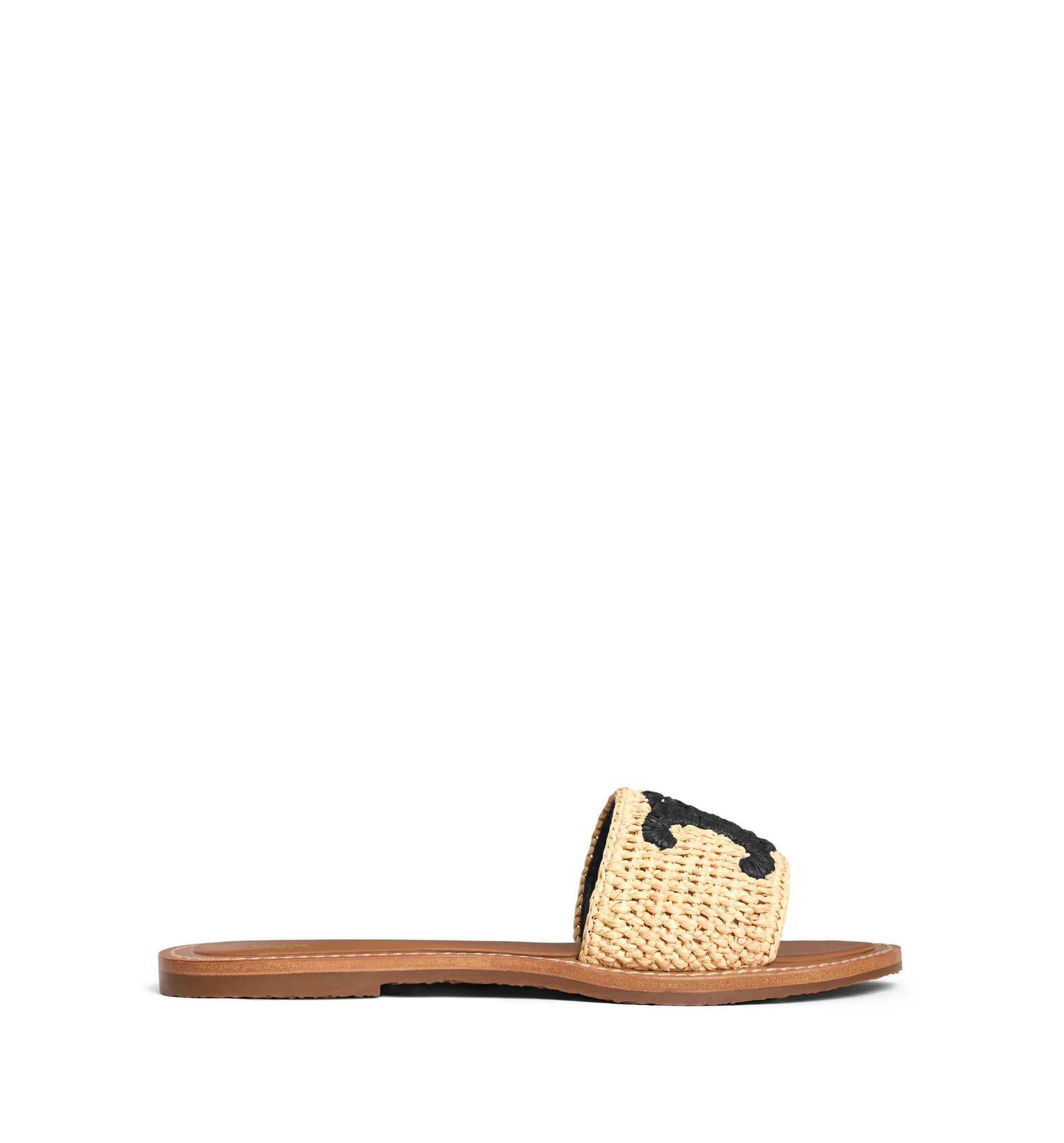Lympia Mule in Raffia - Natural/Black