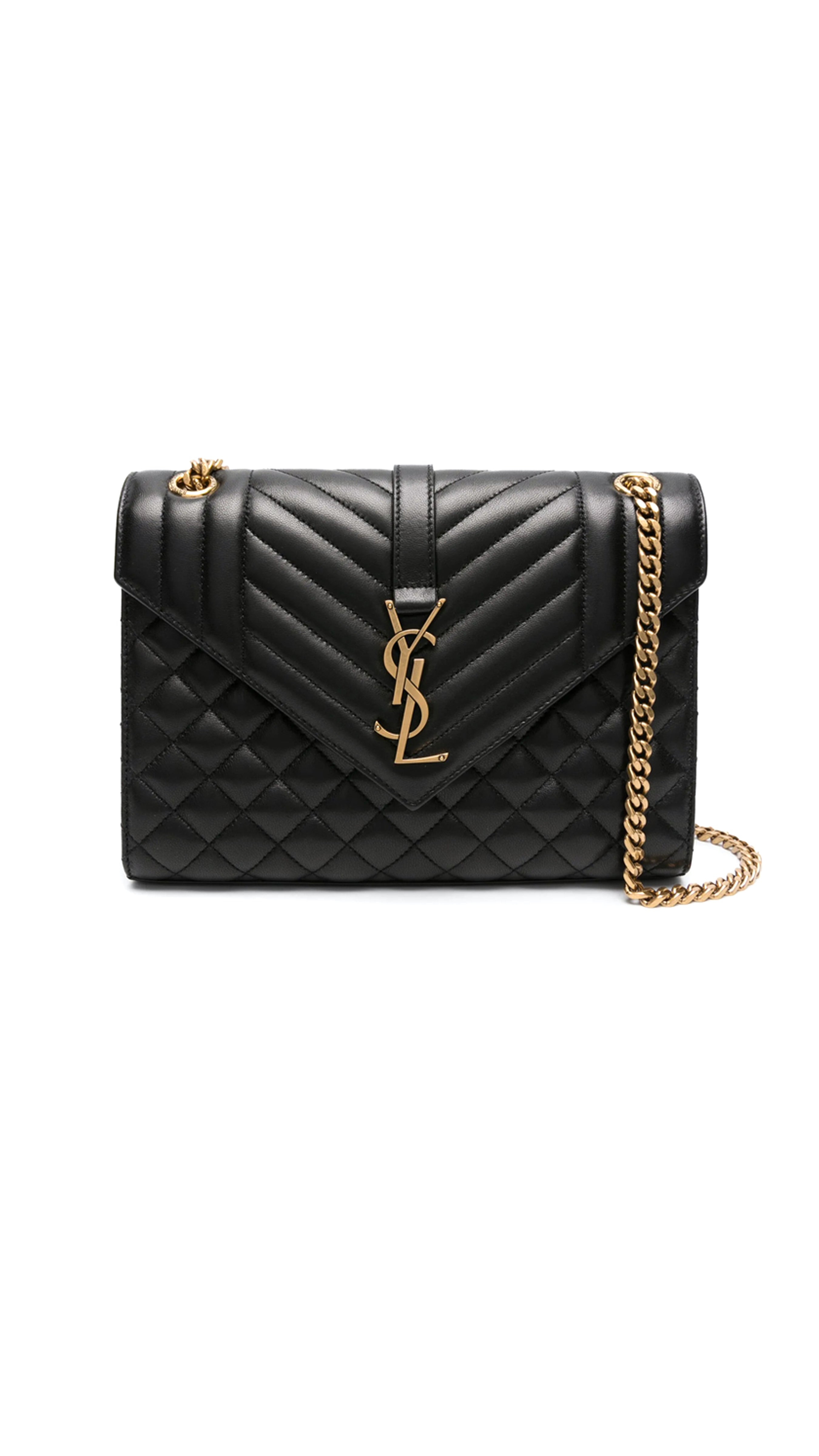 Envelope Medium In Matelassé Lambskin - Black