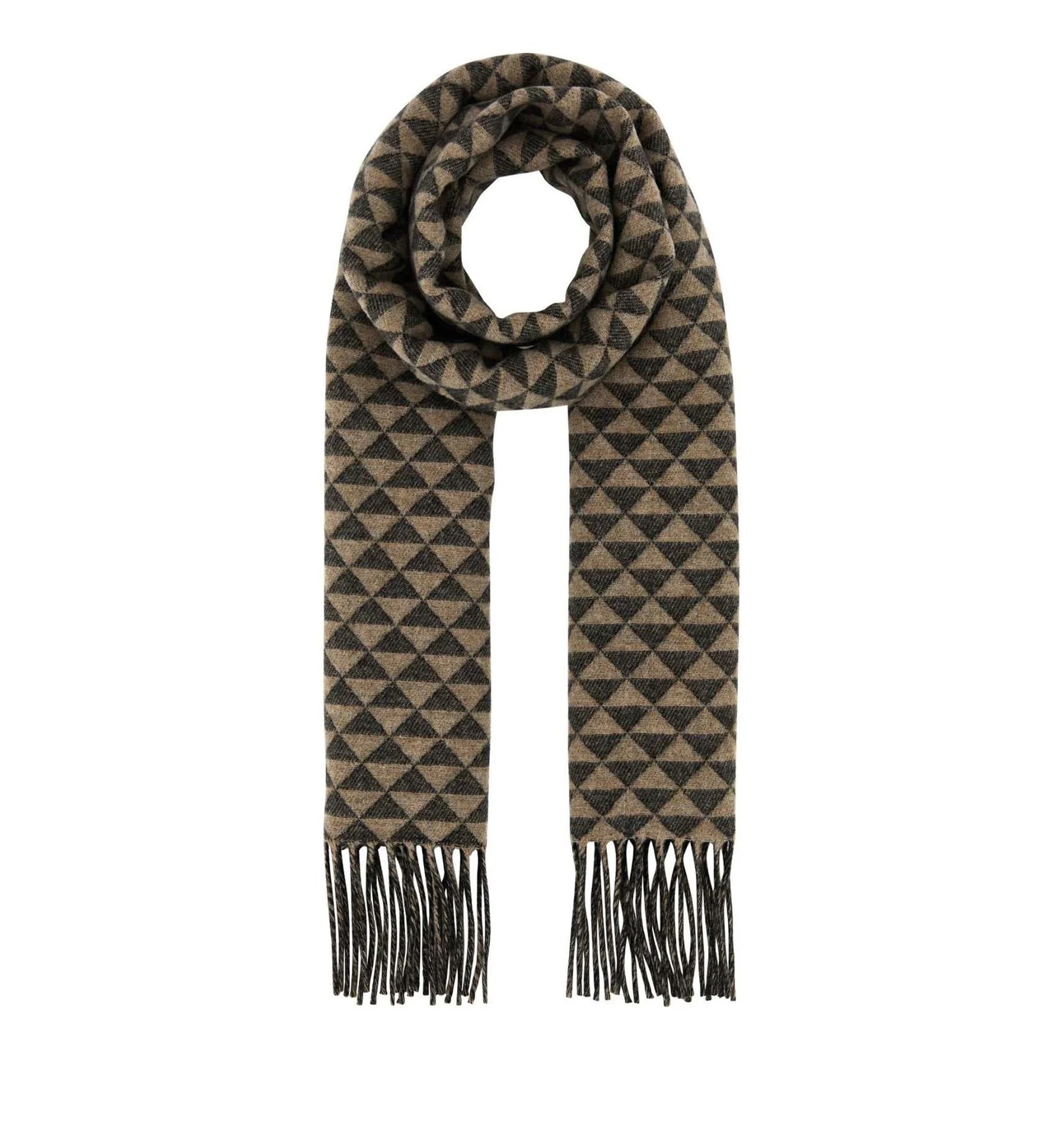 Embroidered Wool Blend Scarf