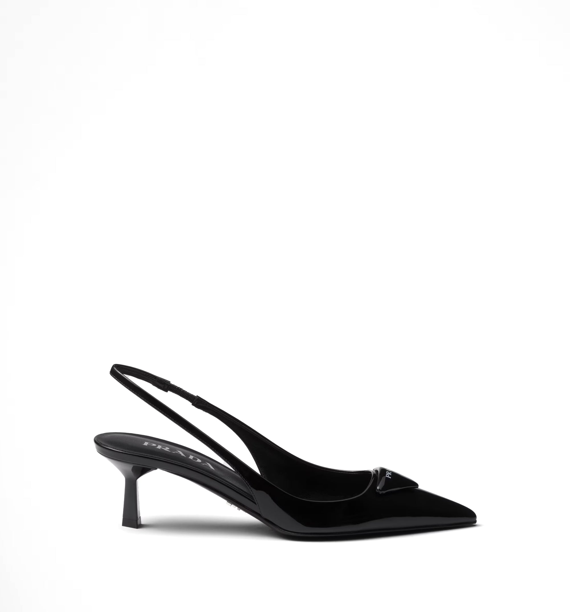 Patent leather slingback pumps