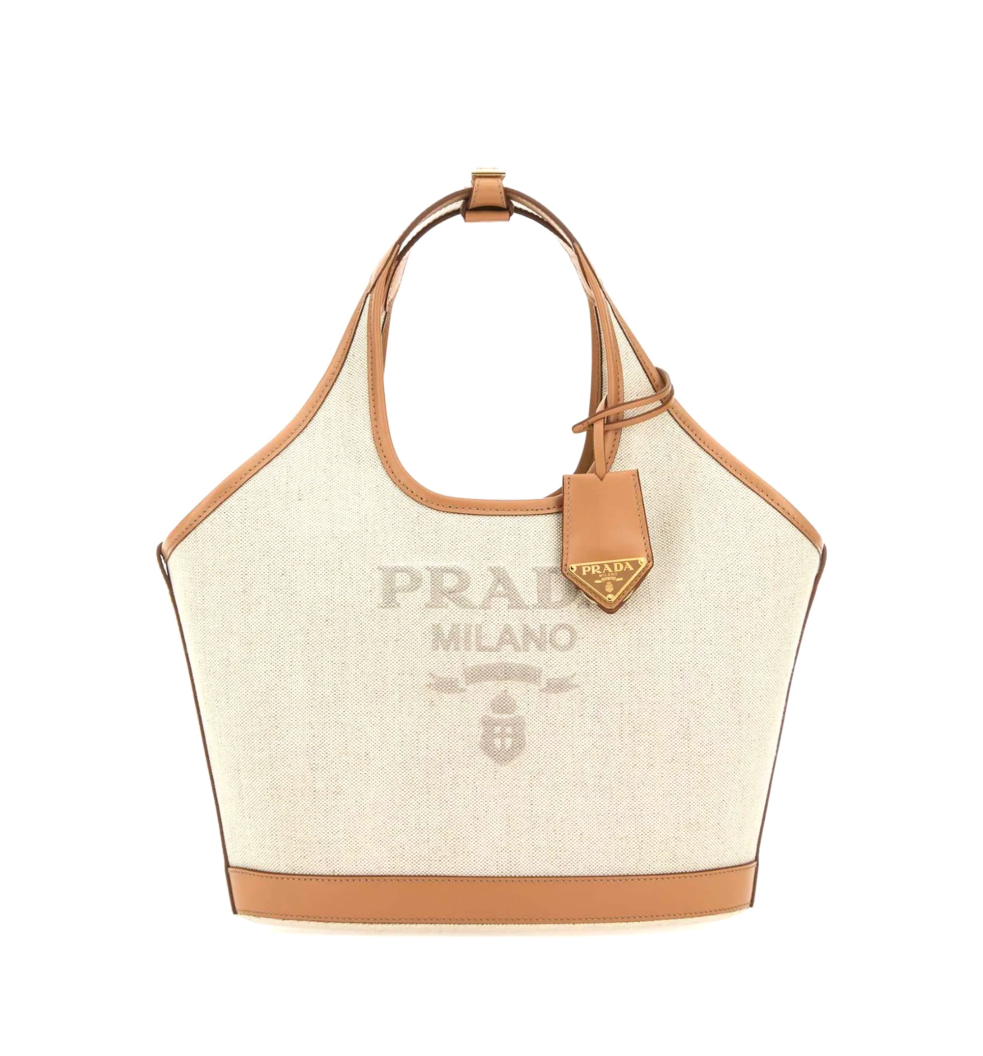 Logo Printed Medium Top Handle Bag
