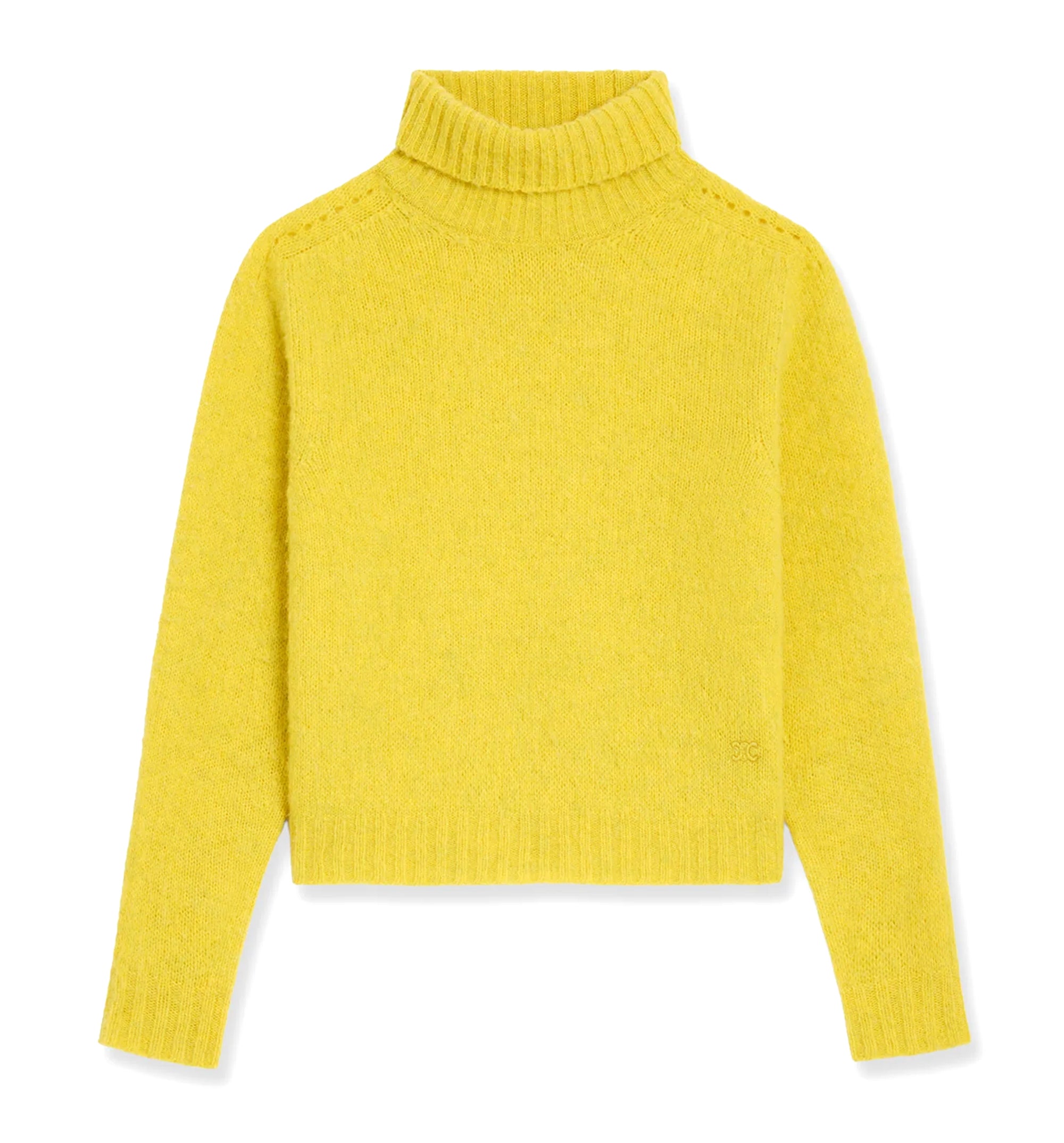 Turtleneck Sweater In Shetland Wool - Jaune