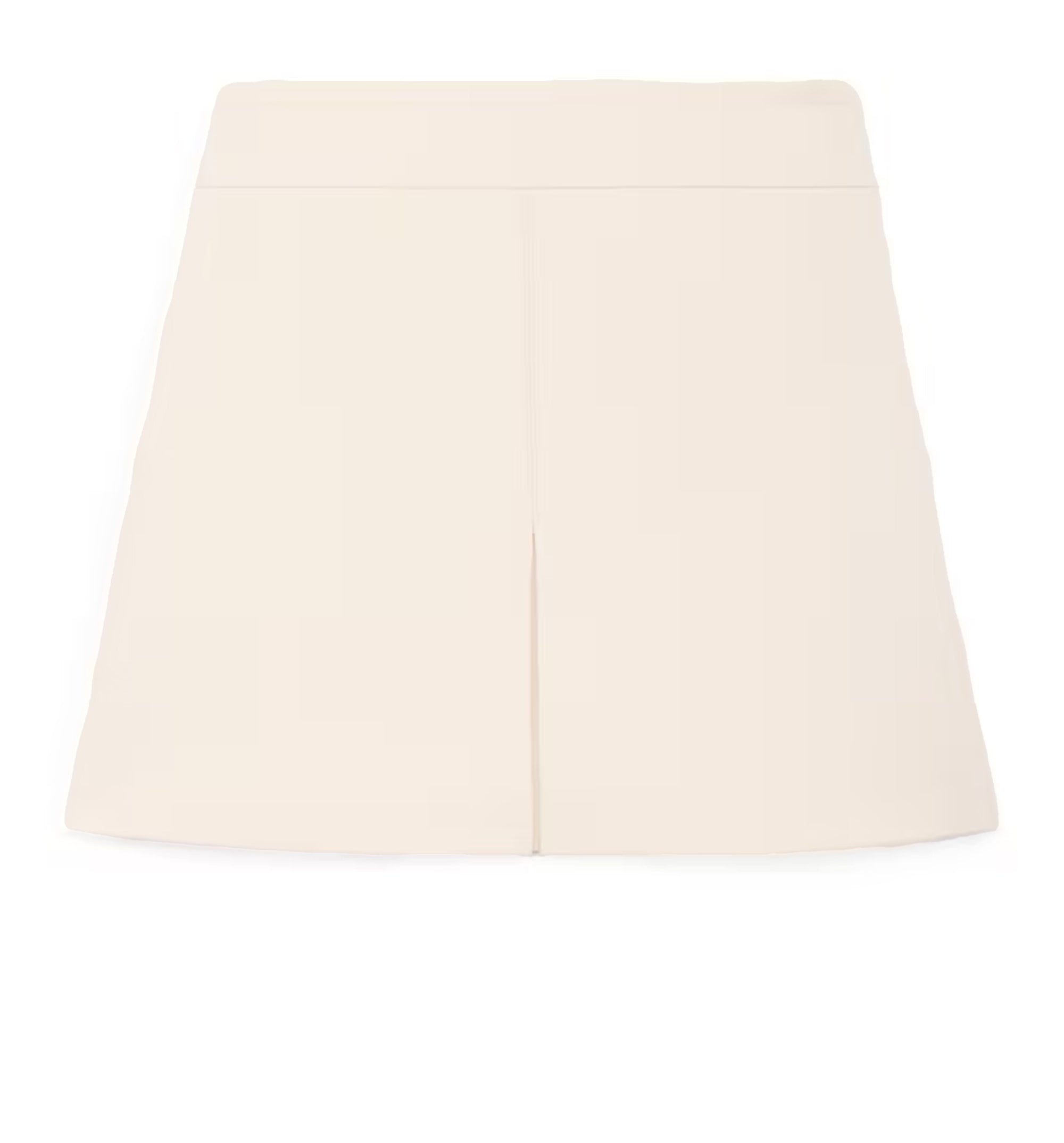 Trapeze Mini Skirt In Wool Silk Gabardine - Creme