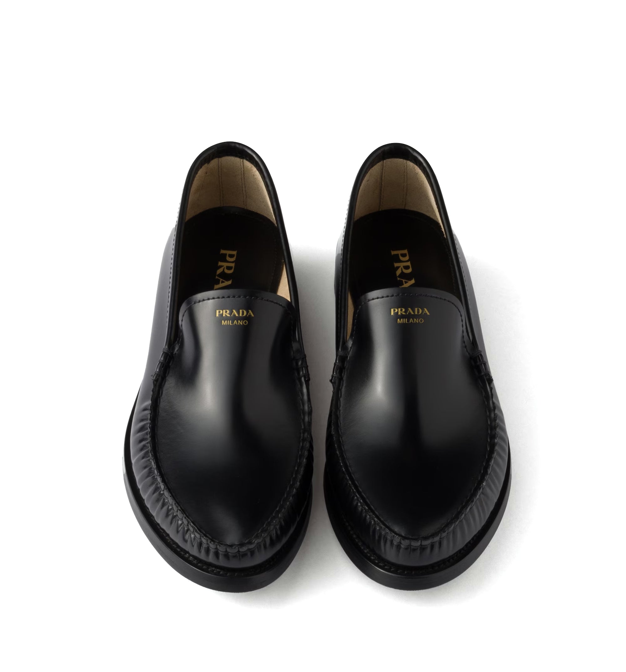 Brushed leather loafers