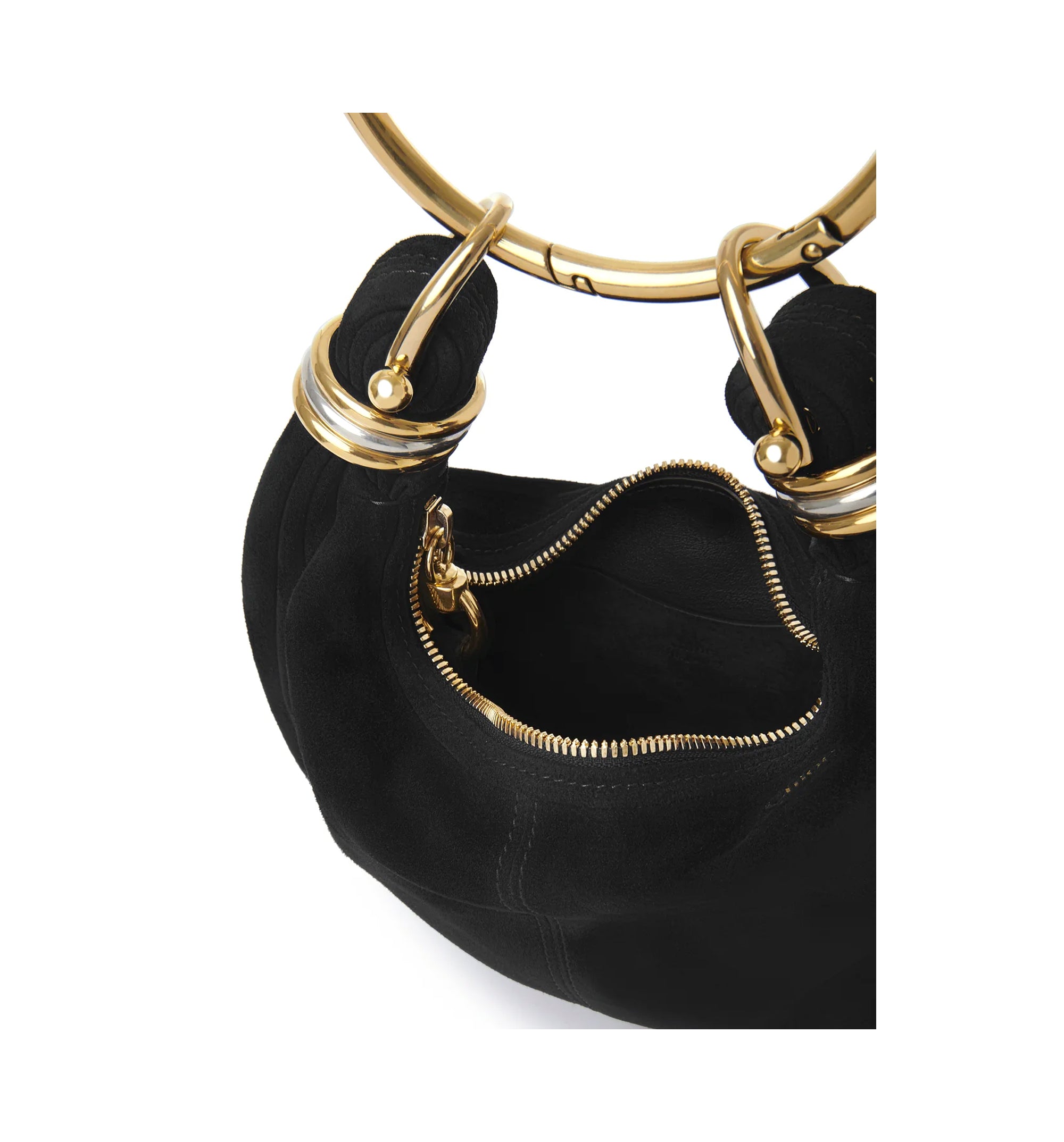 Mini Bracelet Hobo Bag In Suede Leather
