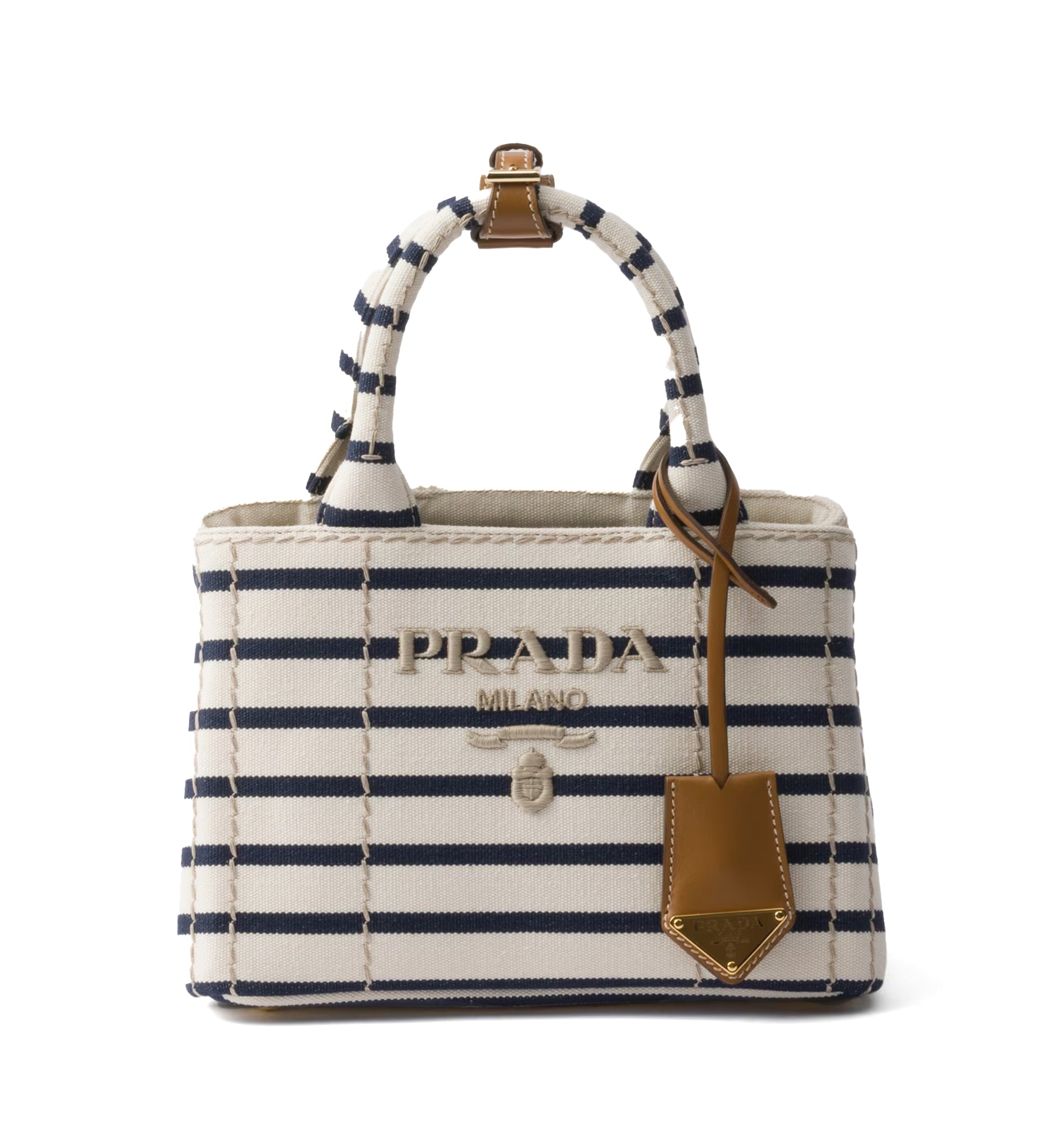 Jardinière Striped Cotton Canvas Mini-bag