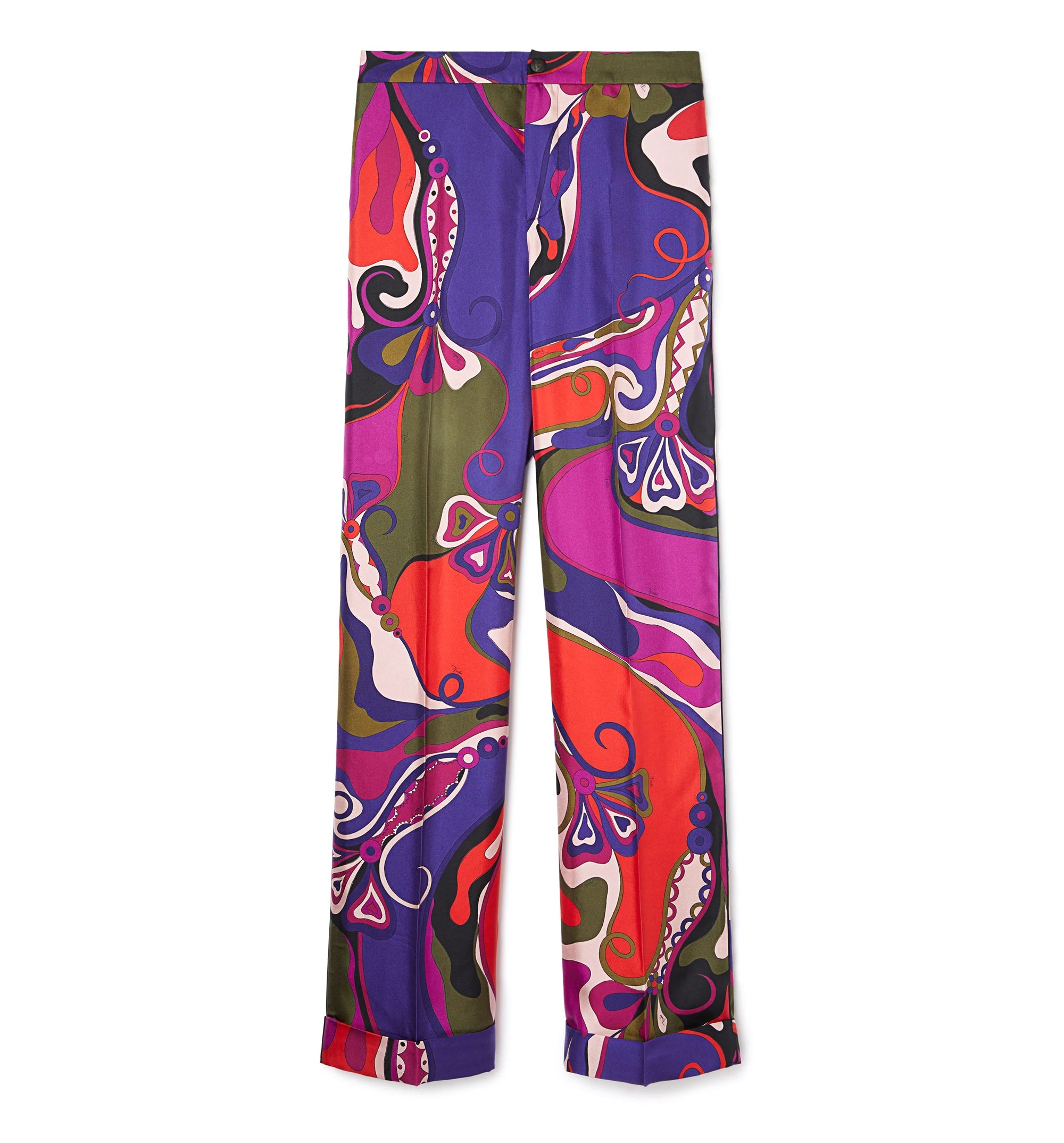 Orchidee Print Silk Pajama Trousers