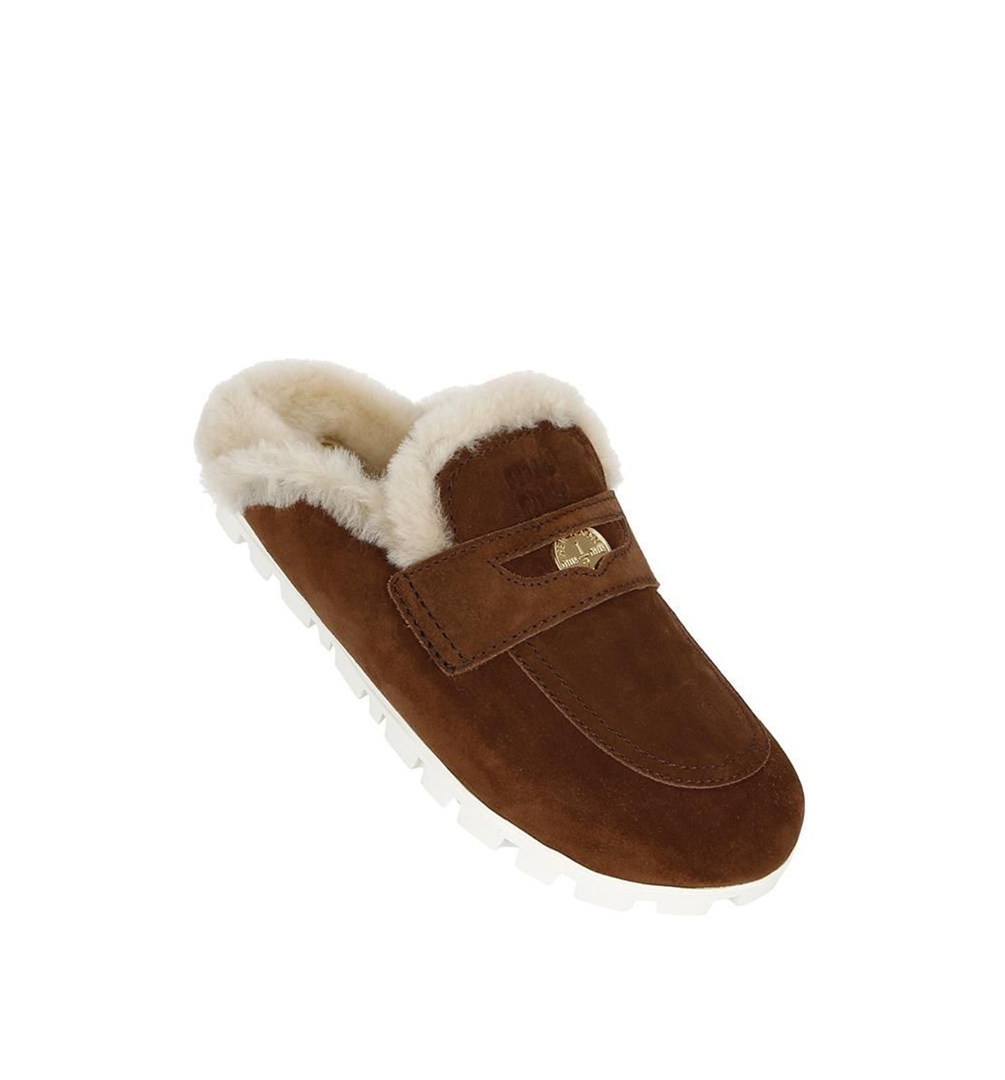 Suede and Shearling Mules