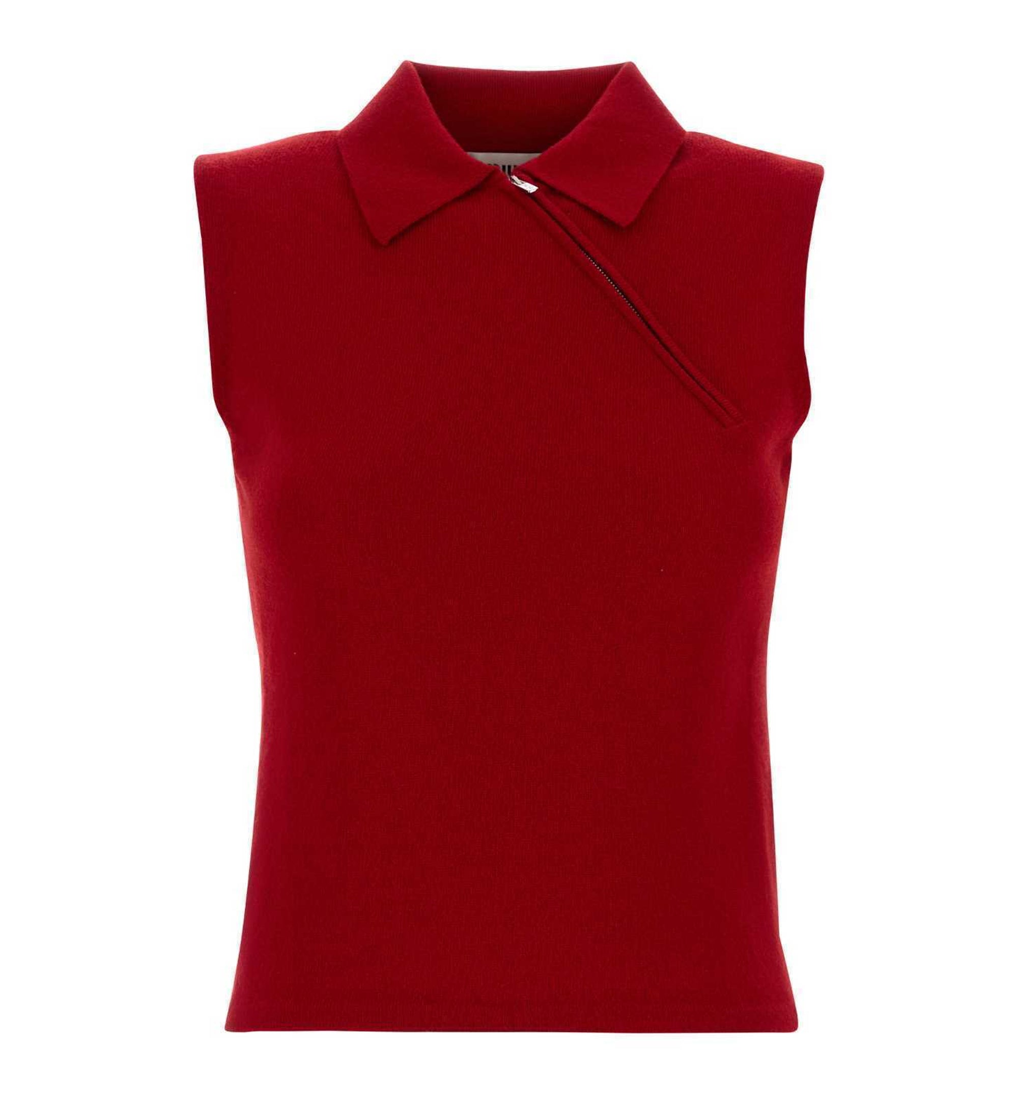 Sleeveless Cashmere Polo Shirt