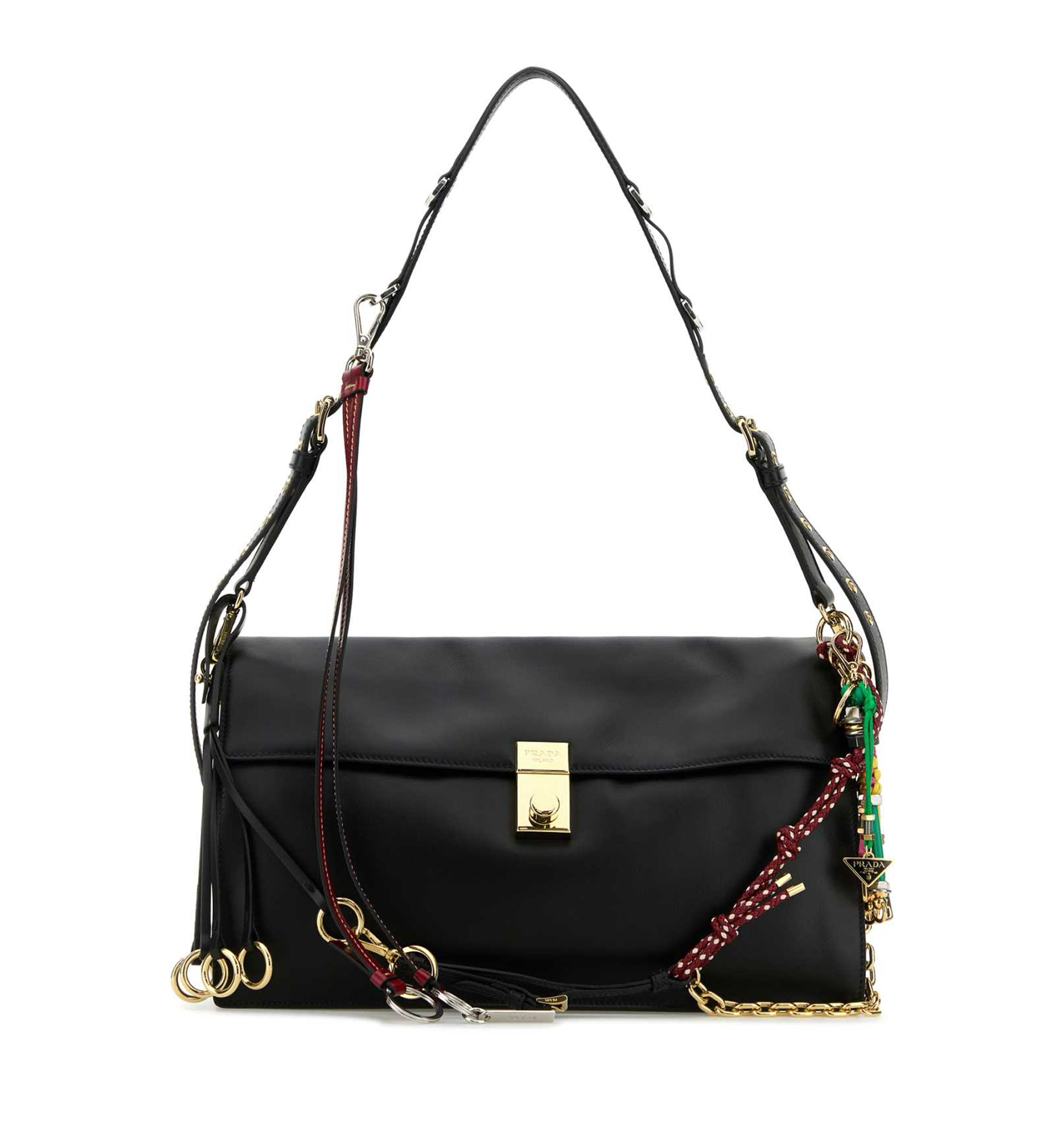 Soft Sound Small Leather Shoulder Bag with Charms