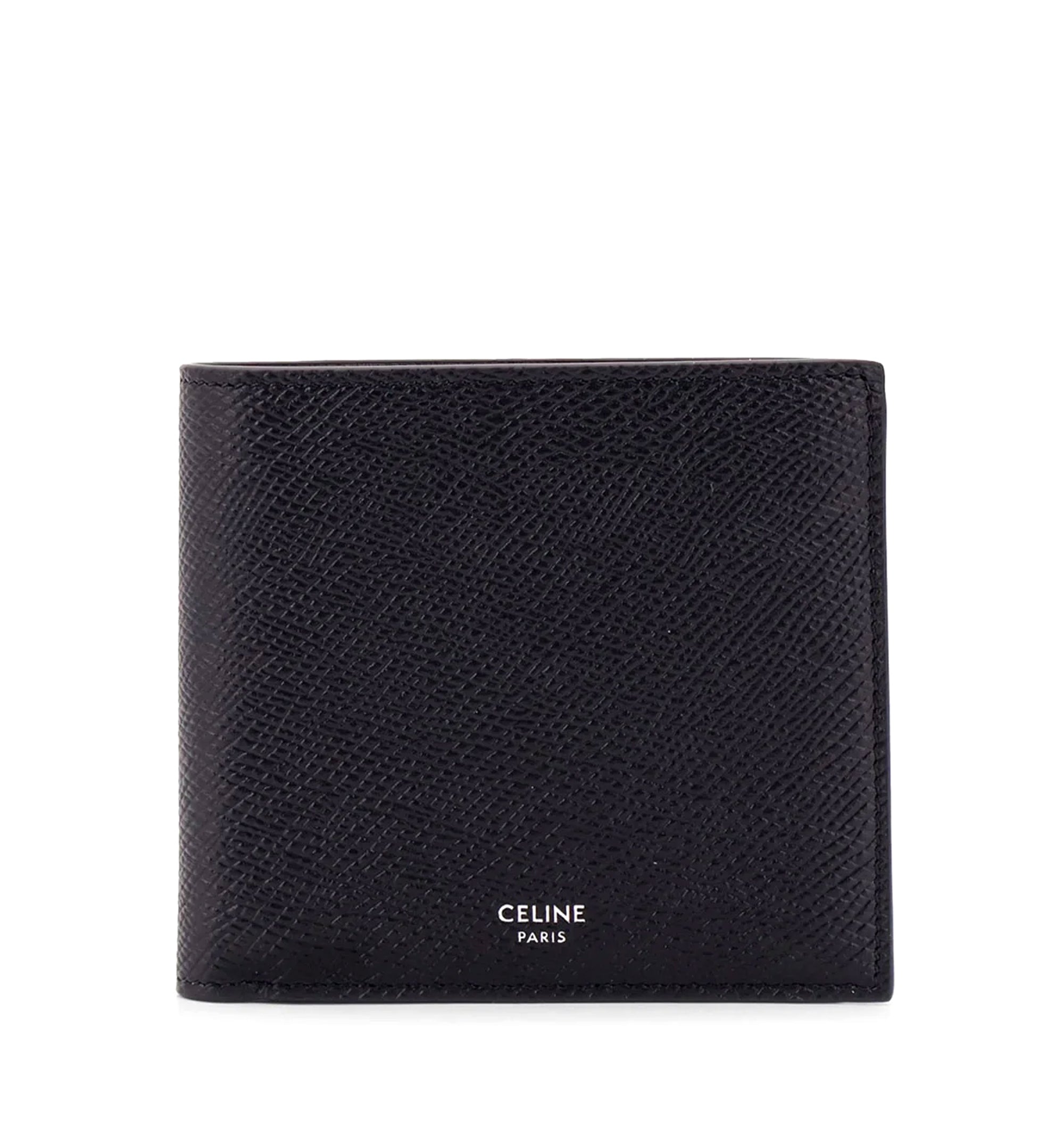 Bi-Fold Wallet in Grained Calfskin - Black