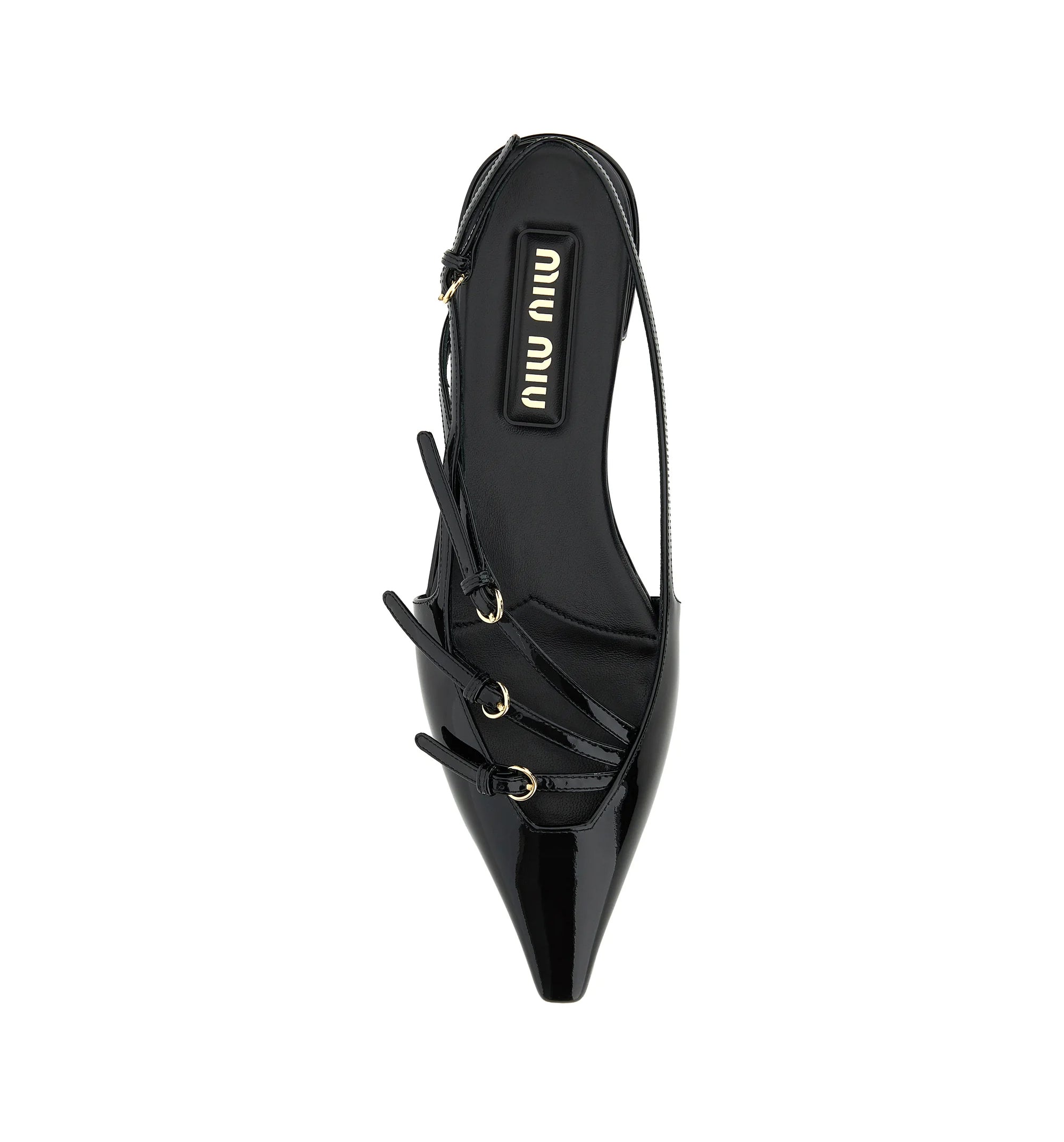 Leather Slingback Ballerinas With Buckles