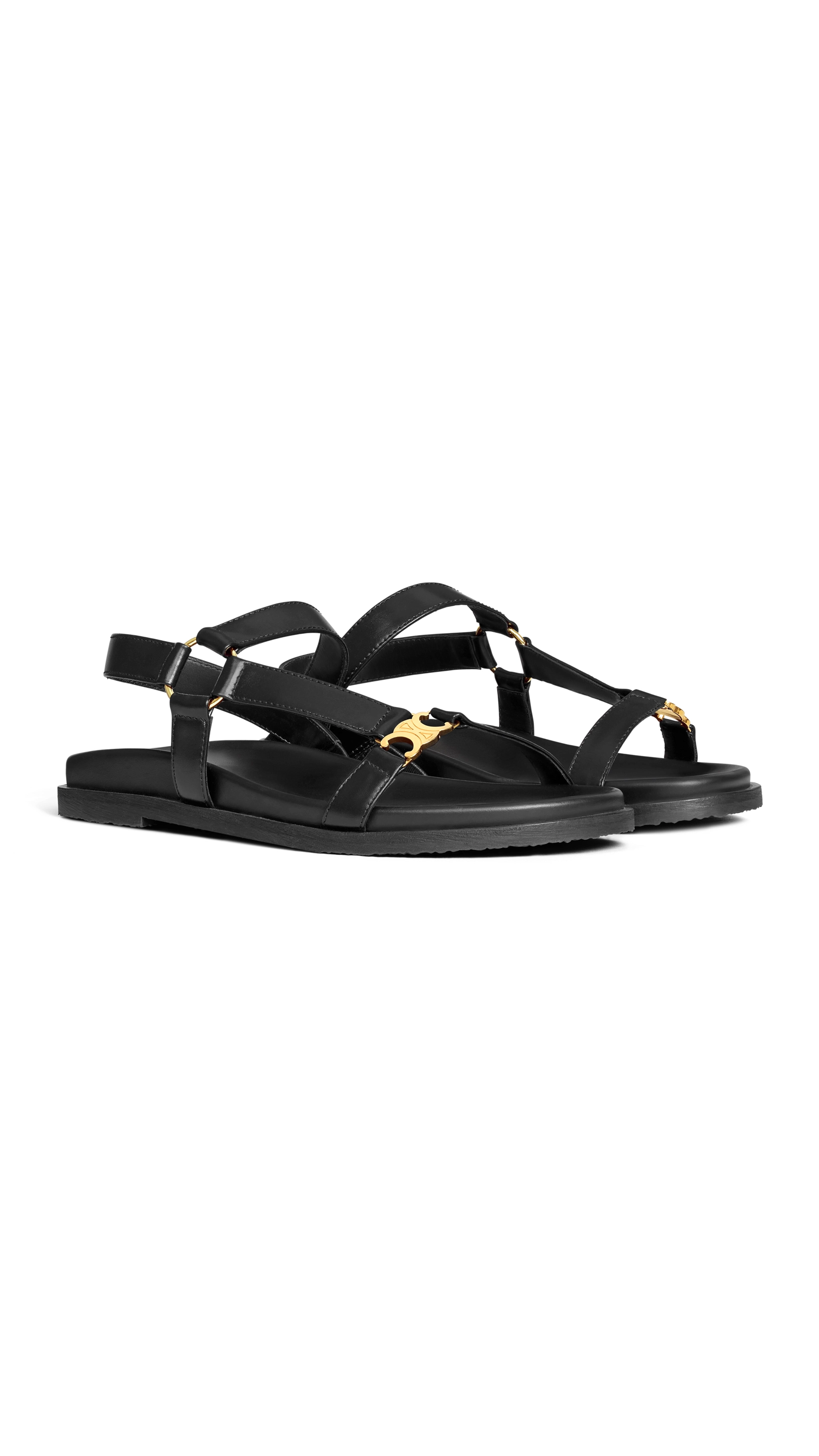 Maud Sandal with Triomphe and Calfskin - Black