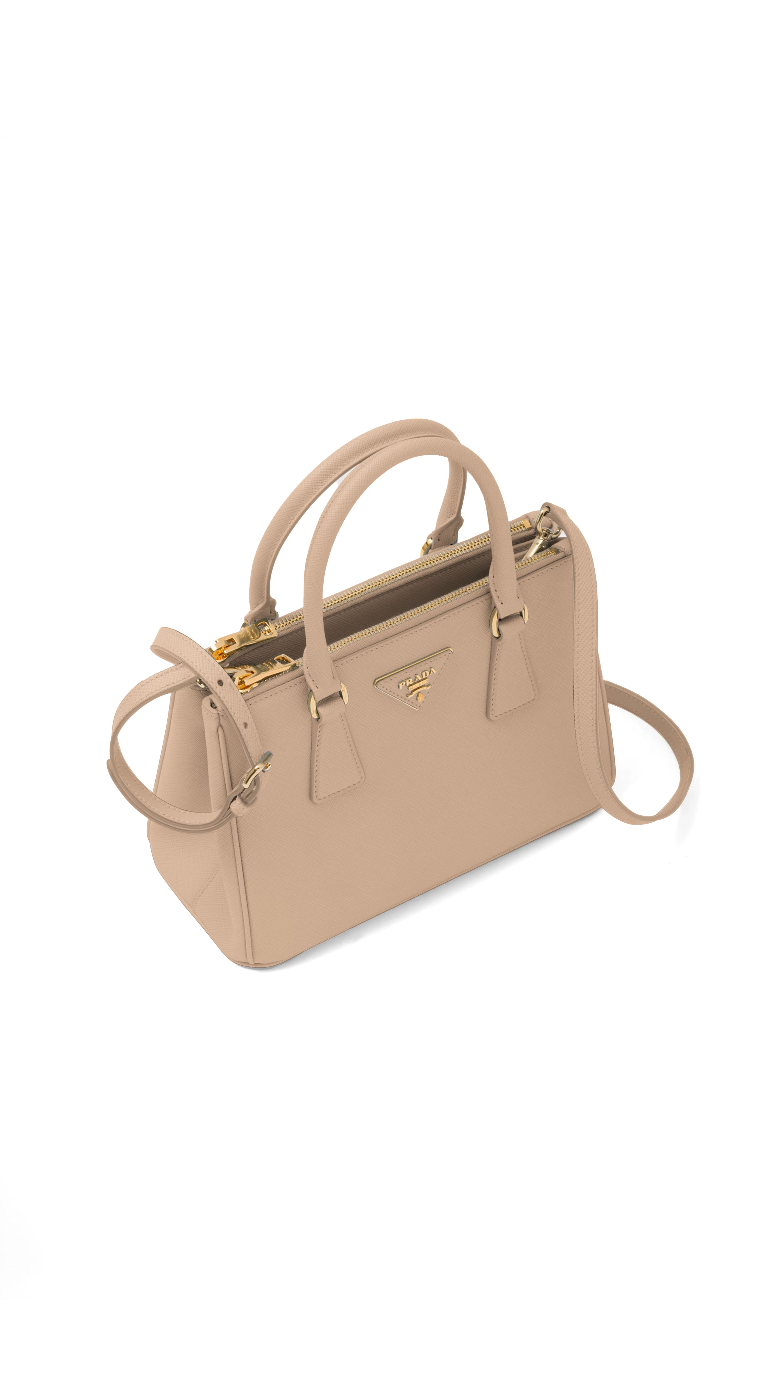 Small Prada Galleria Saffiano Leather Bag - Sand Beige