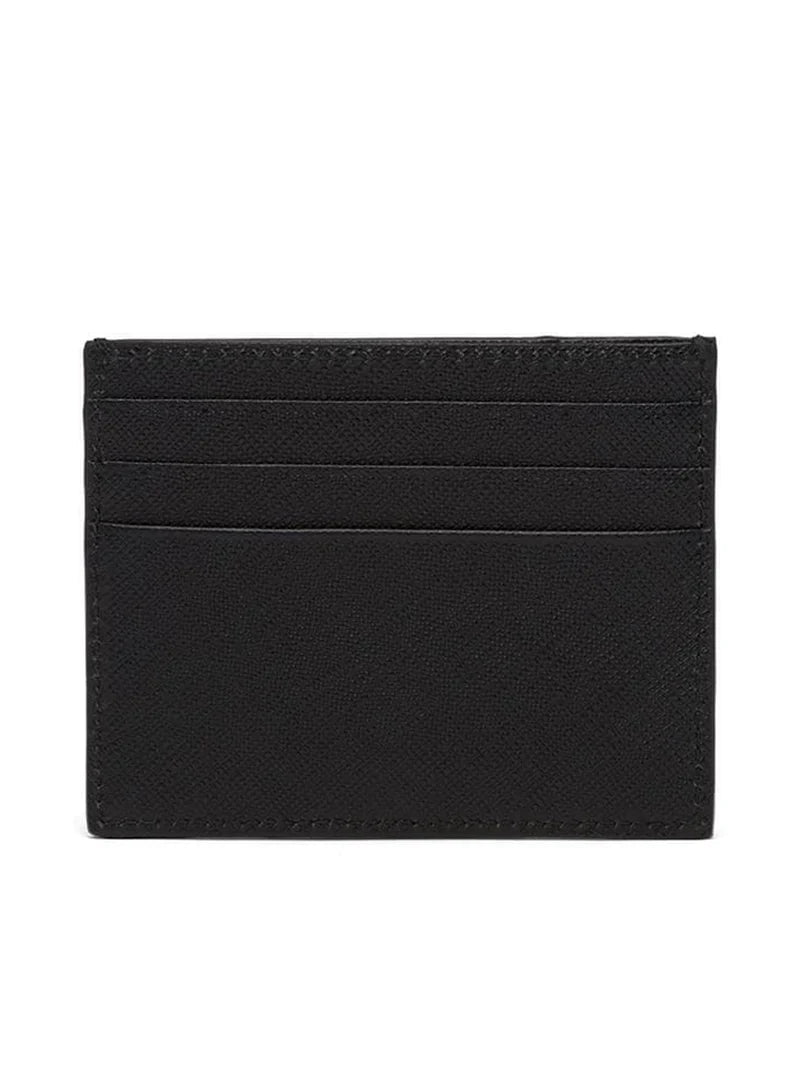 Saffiano Leather Card Holder - Black