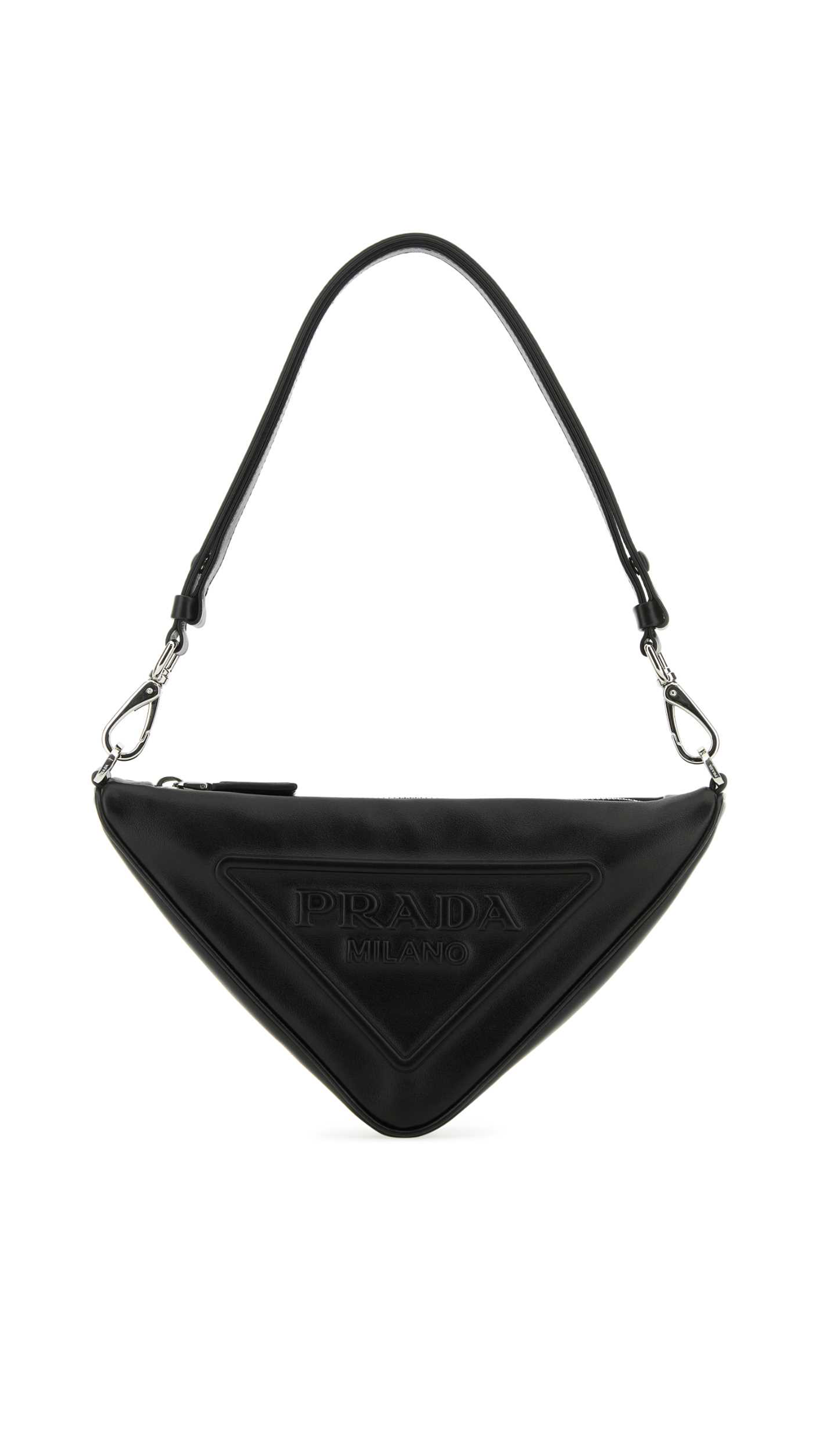 Triangle Leather Mini-bag - Black