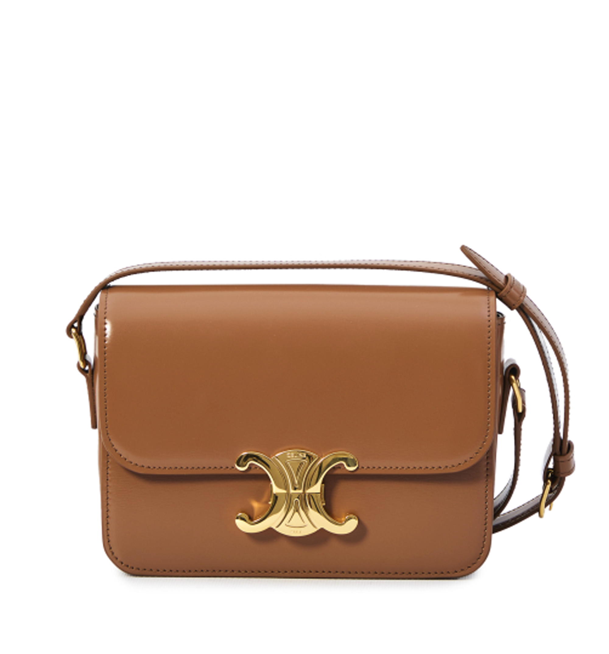 Teen Triomphe Bag in Shiny Calfskin - Bronze
