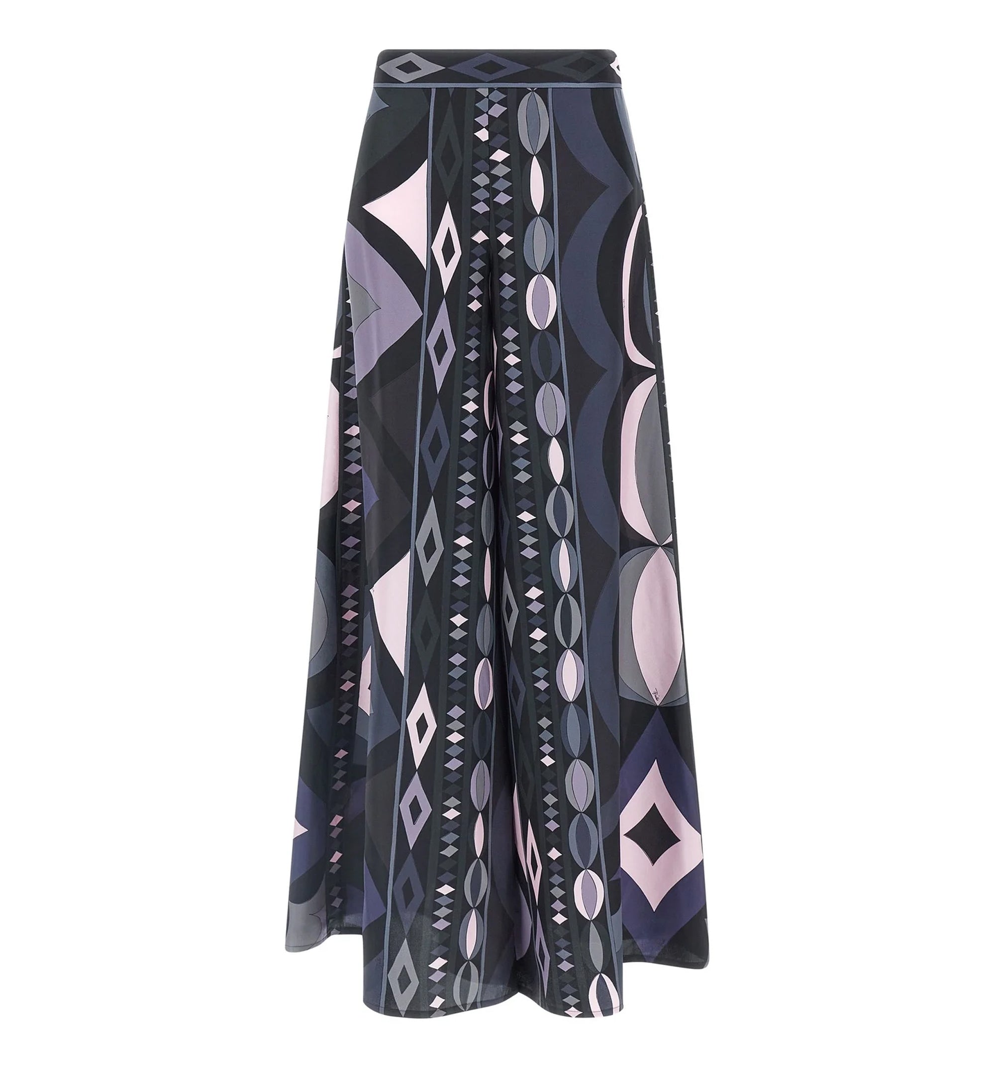 Collane Print Silk Palazzo Pants