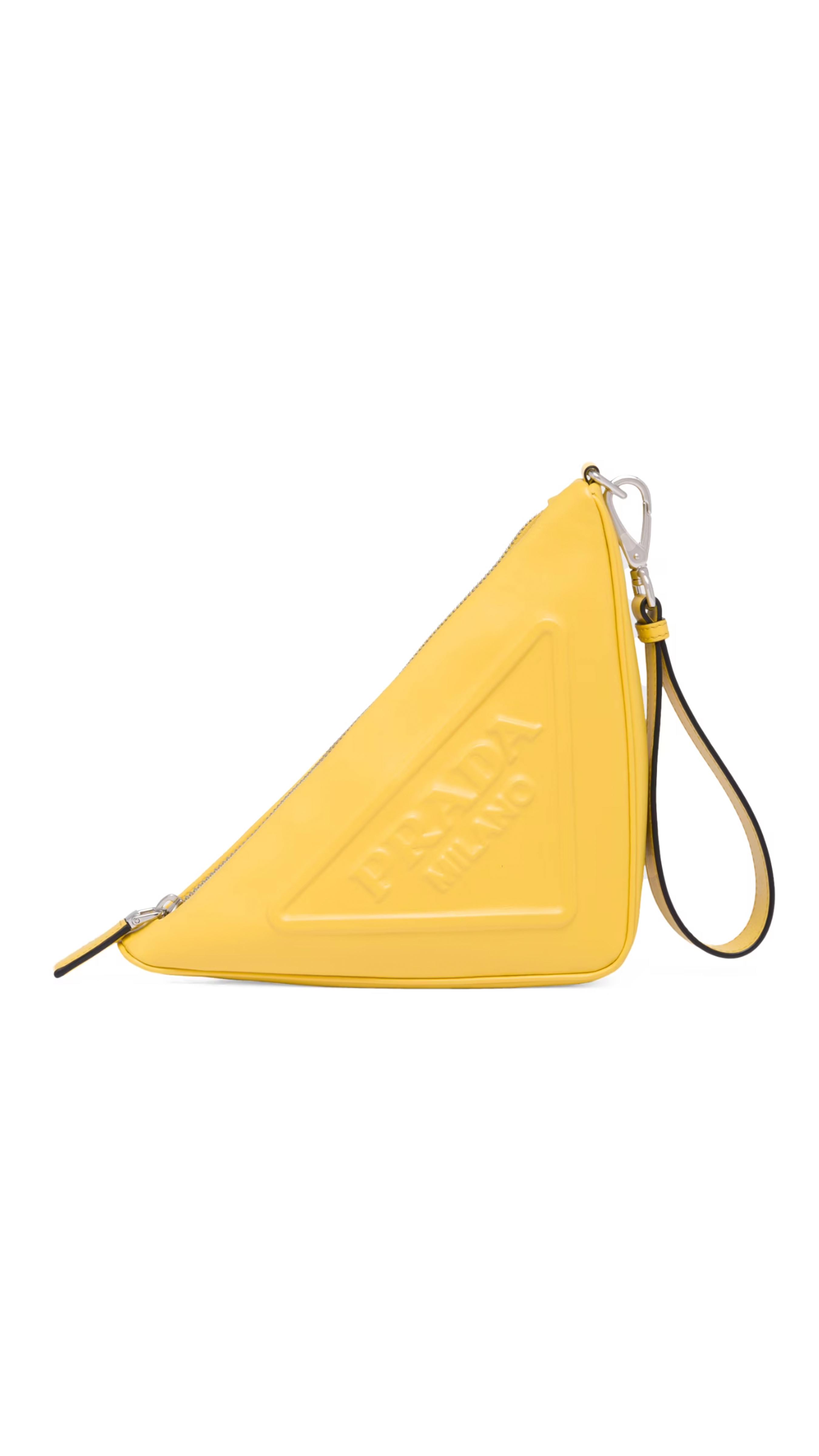 Leather Prada Triangle Pouch - Sunny Yellow