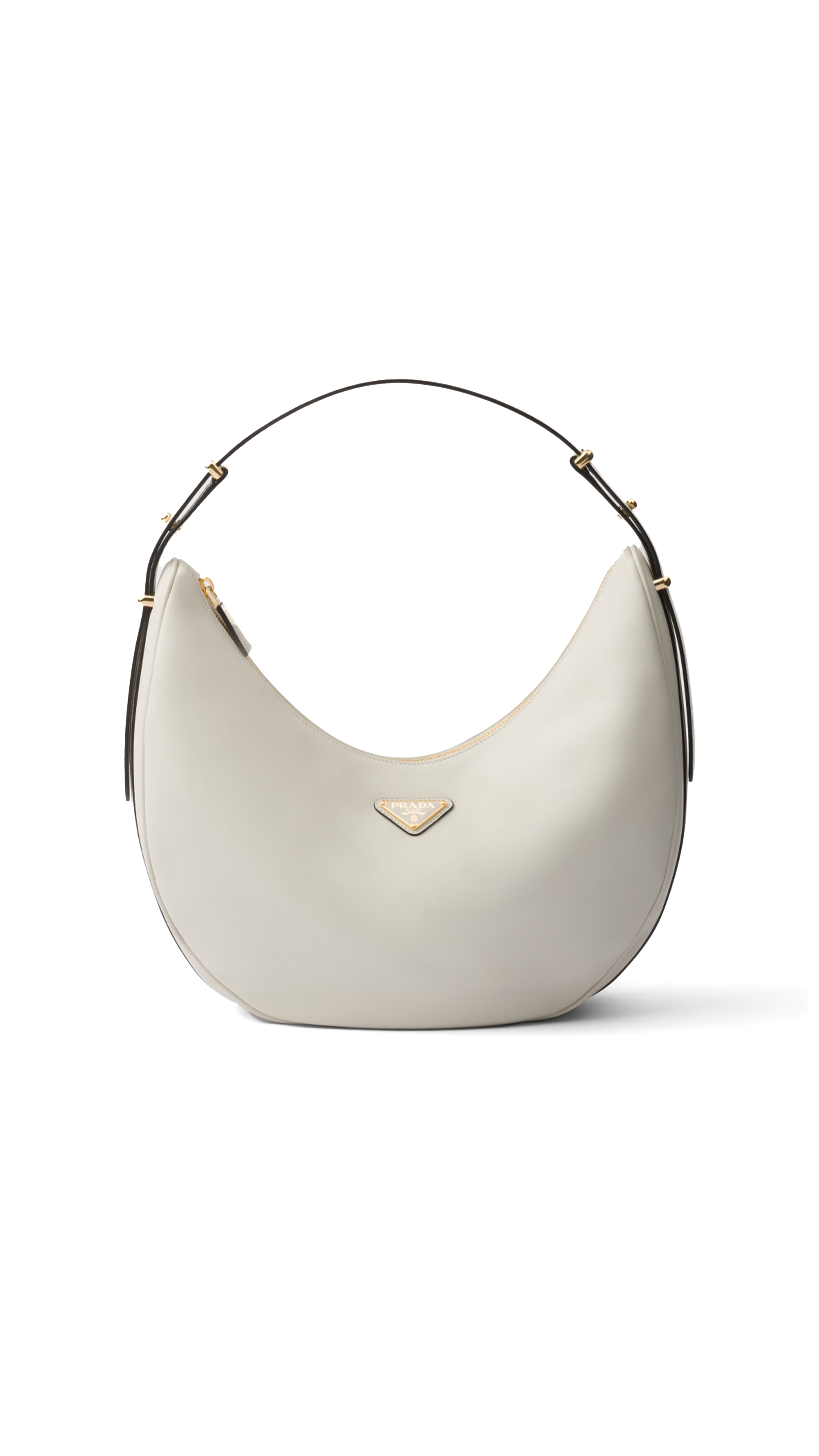 Arqué Medium Leather Shoulder Bag - White