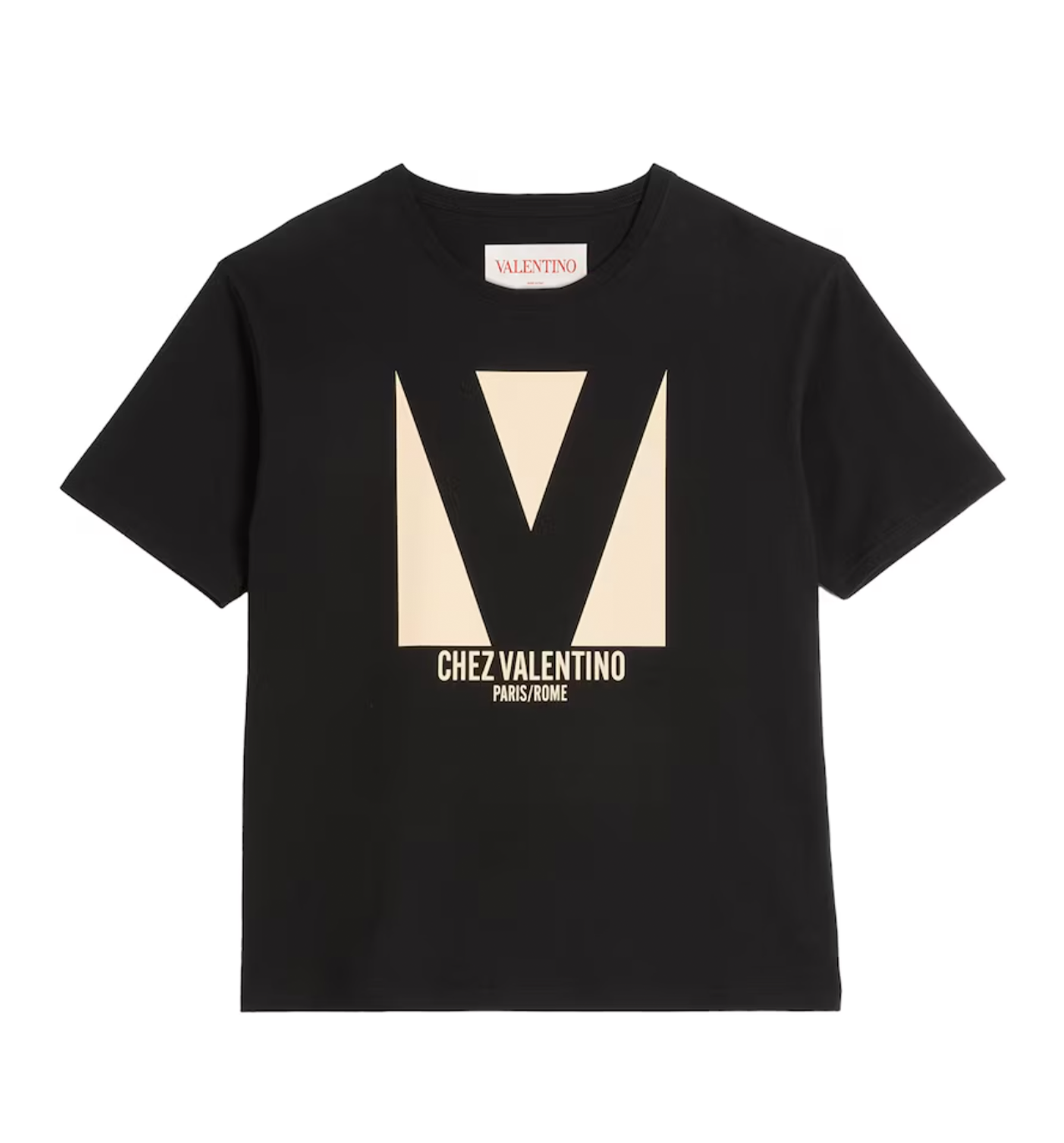 Cotton T-Shirt With Chez Valentino Print