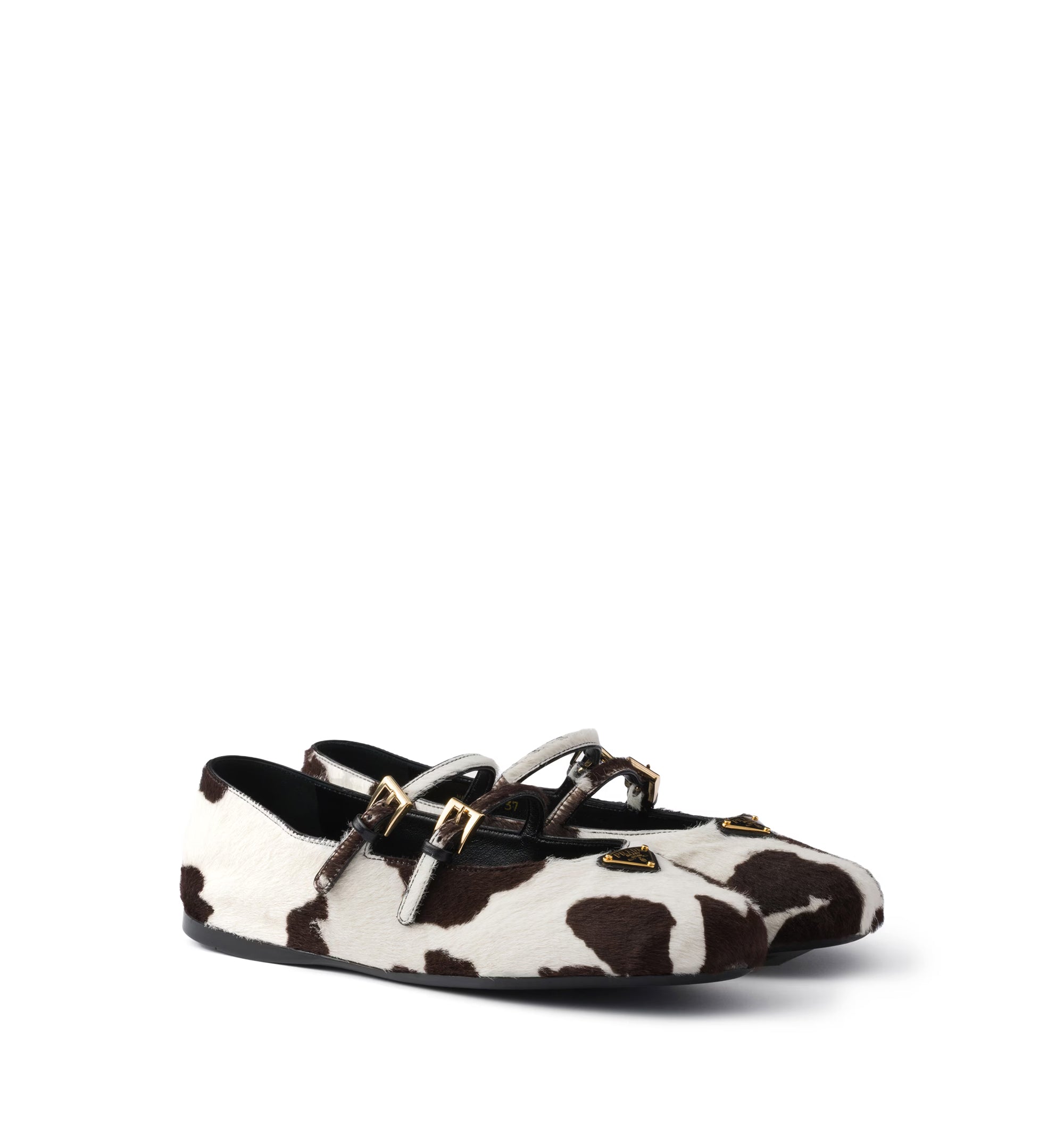 Printed Leather Ballerinas
