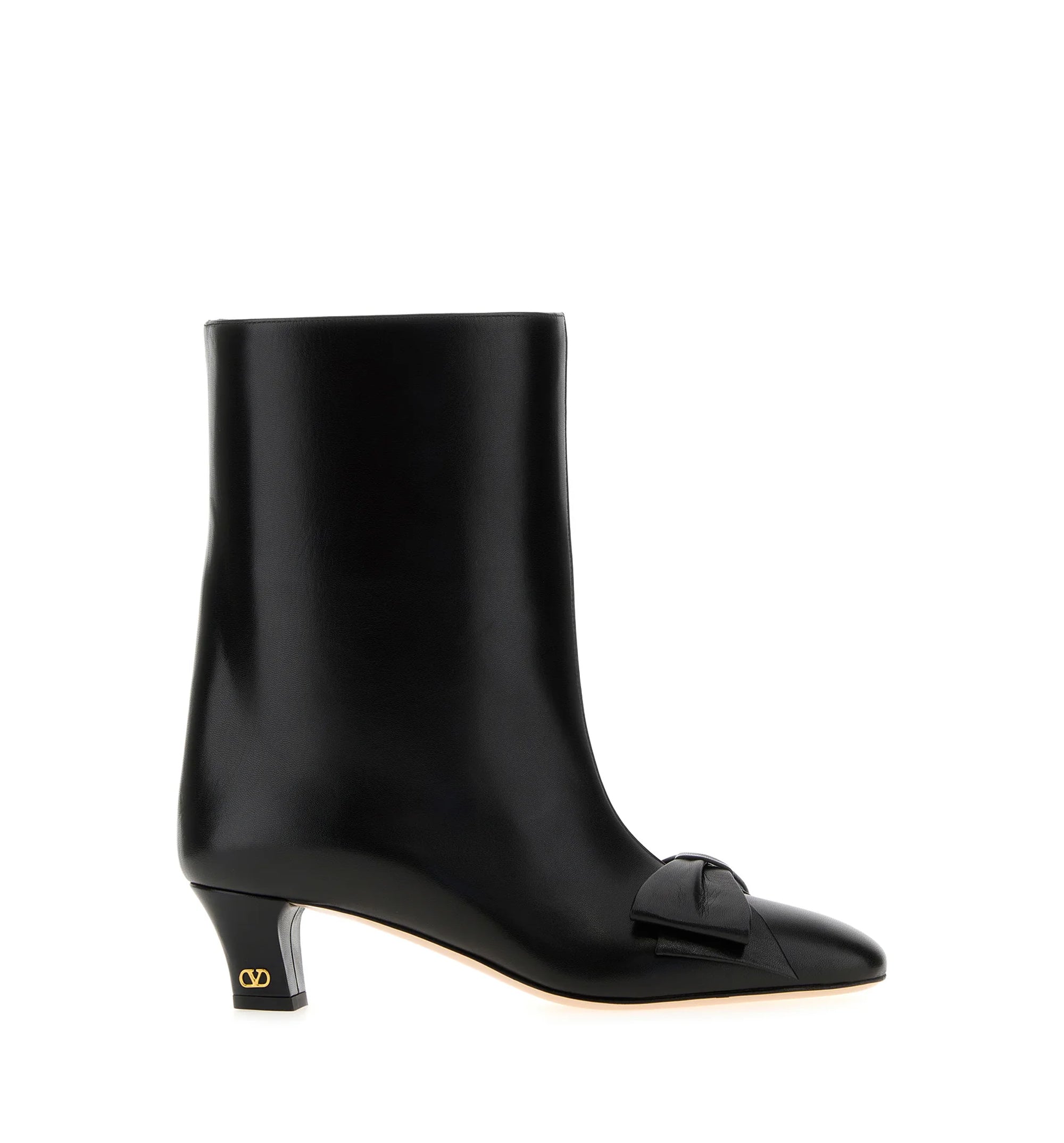 Leather Bowow Ankle Boots