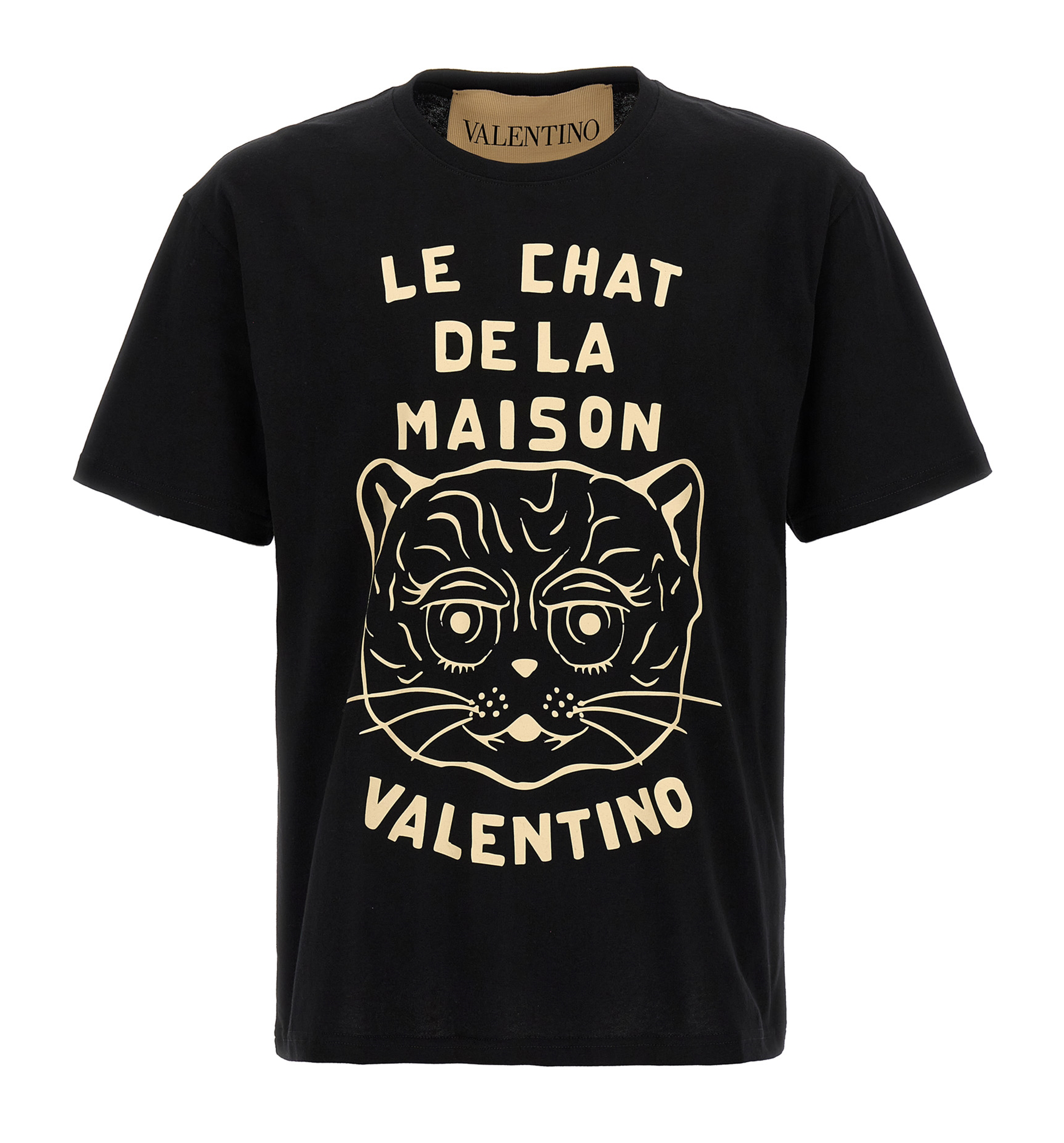 Cotton T-Shirt With Le Chat De La Maison Print