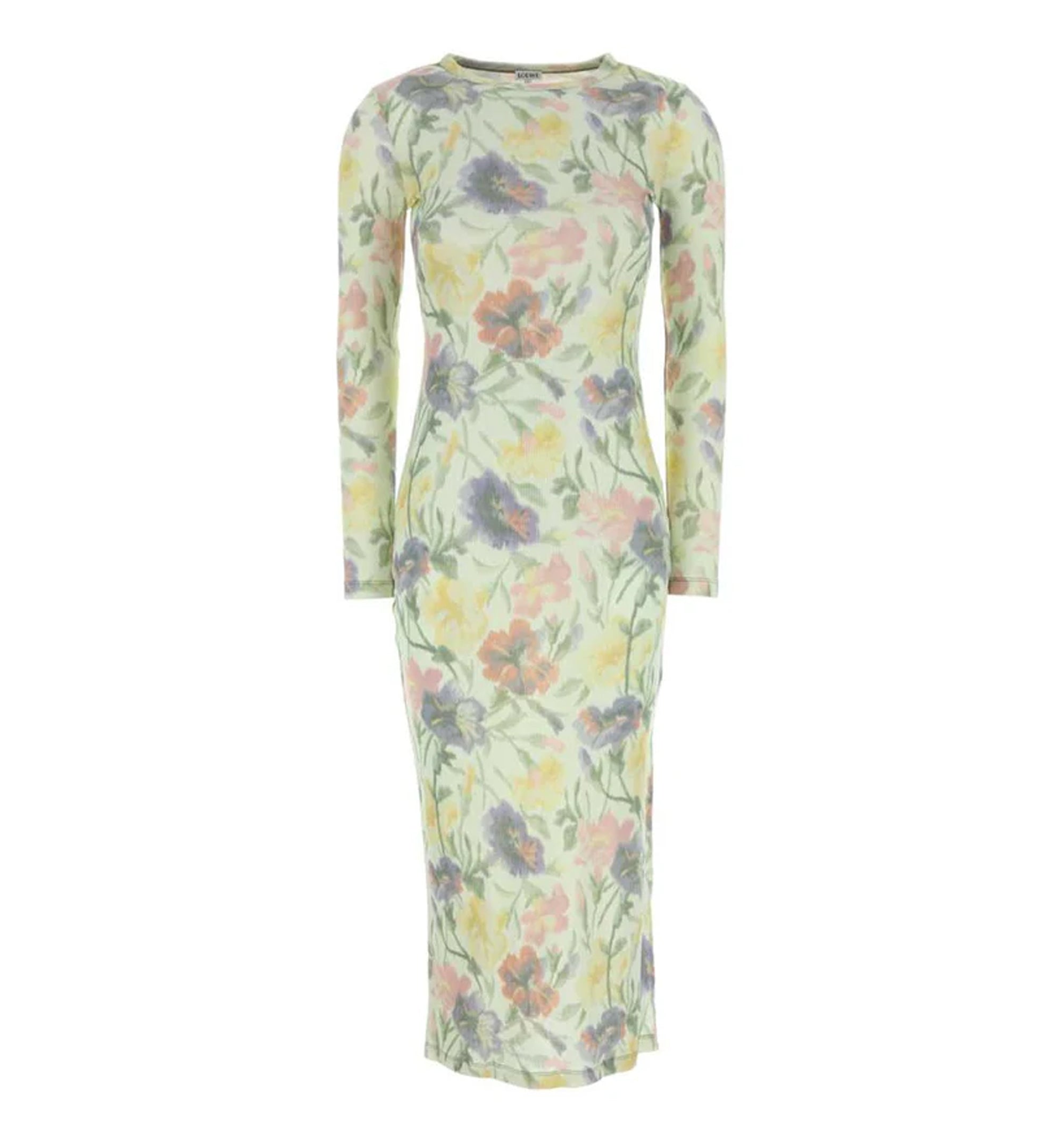 Floral Pattern Silk Blend Dress
