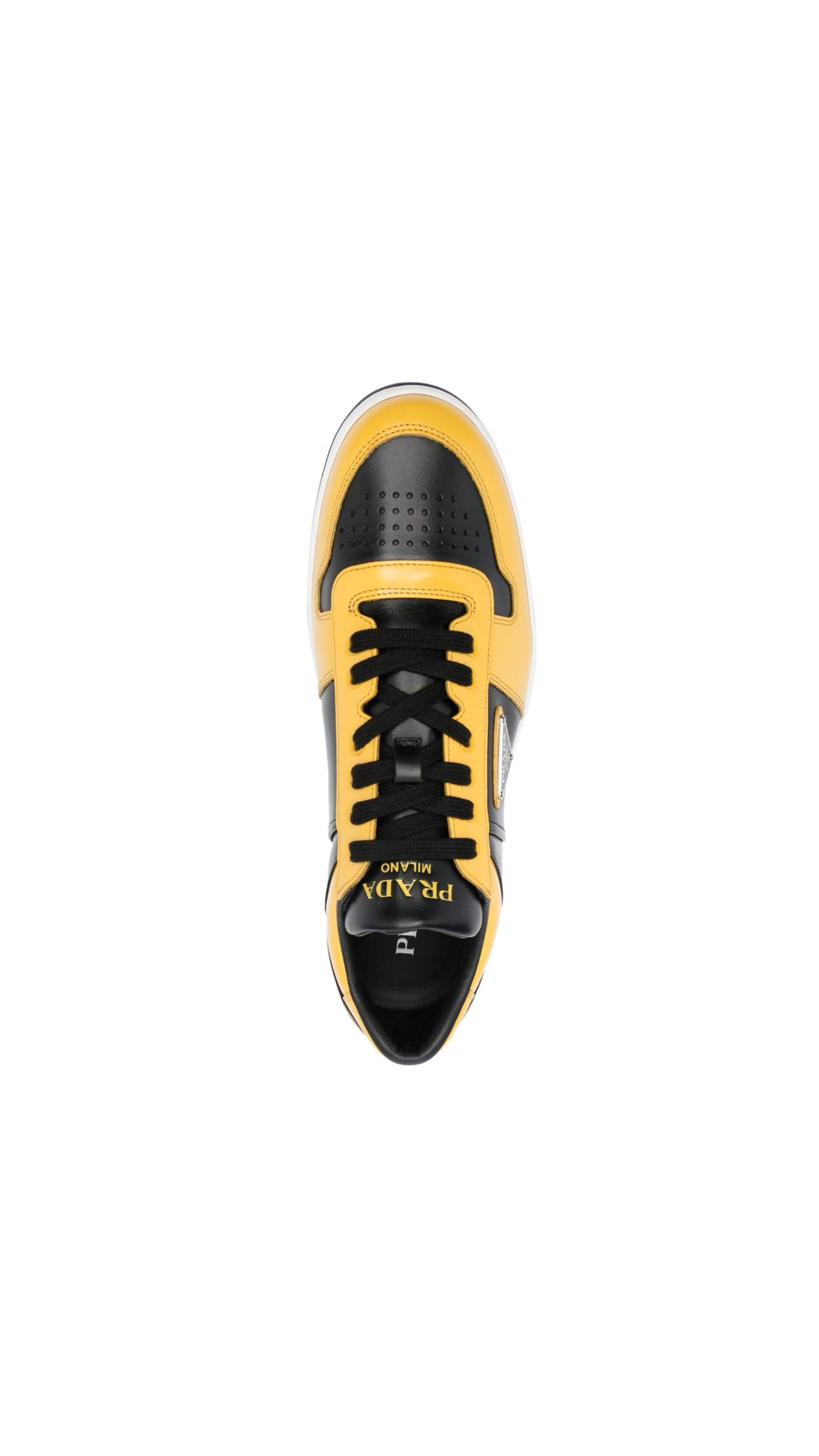 Downtown Leather Sneakers - Black/Yellow