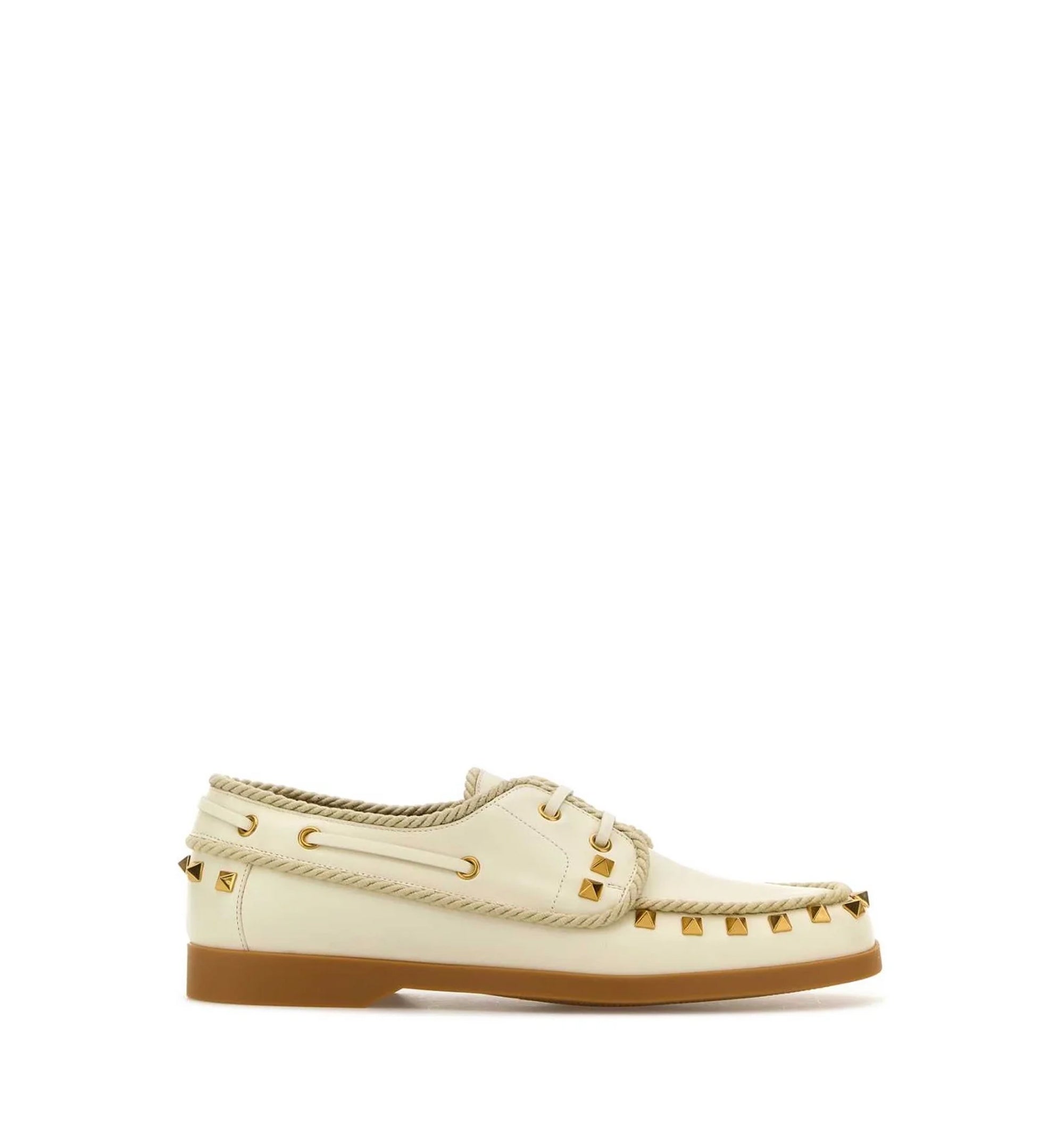 Rockstud Lace-Up Flat Shoes