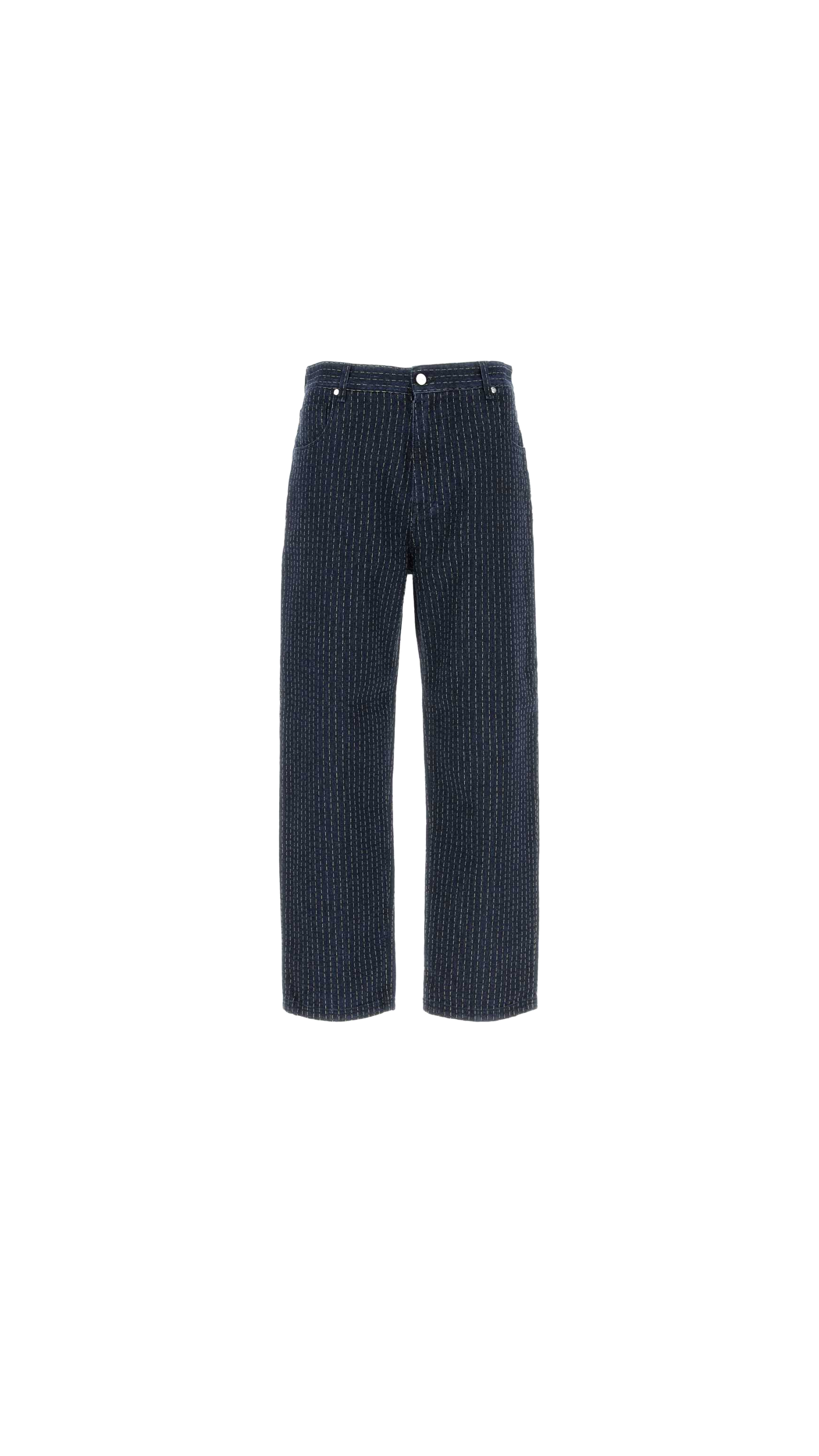 Blue Jeans With Topstitching - Blue