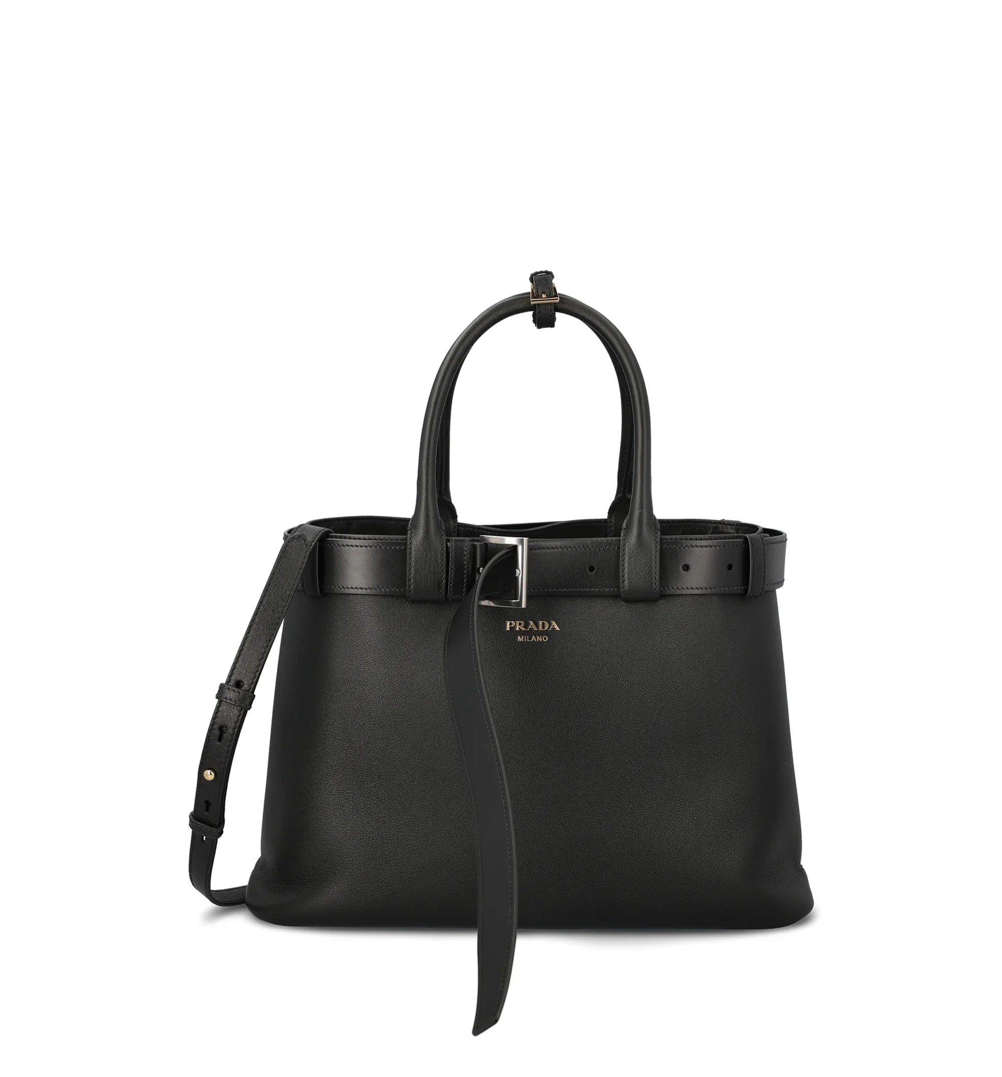 Prada Open-Top Large Belted Handbag