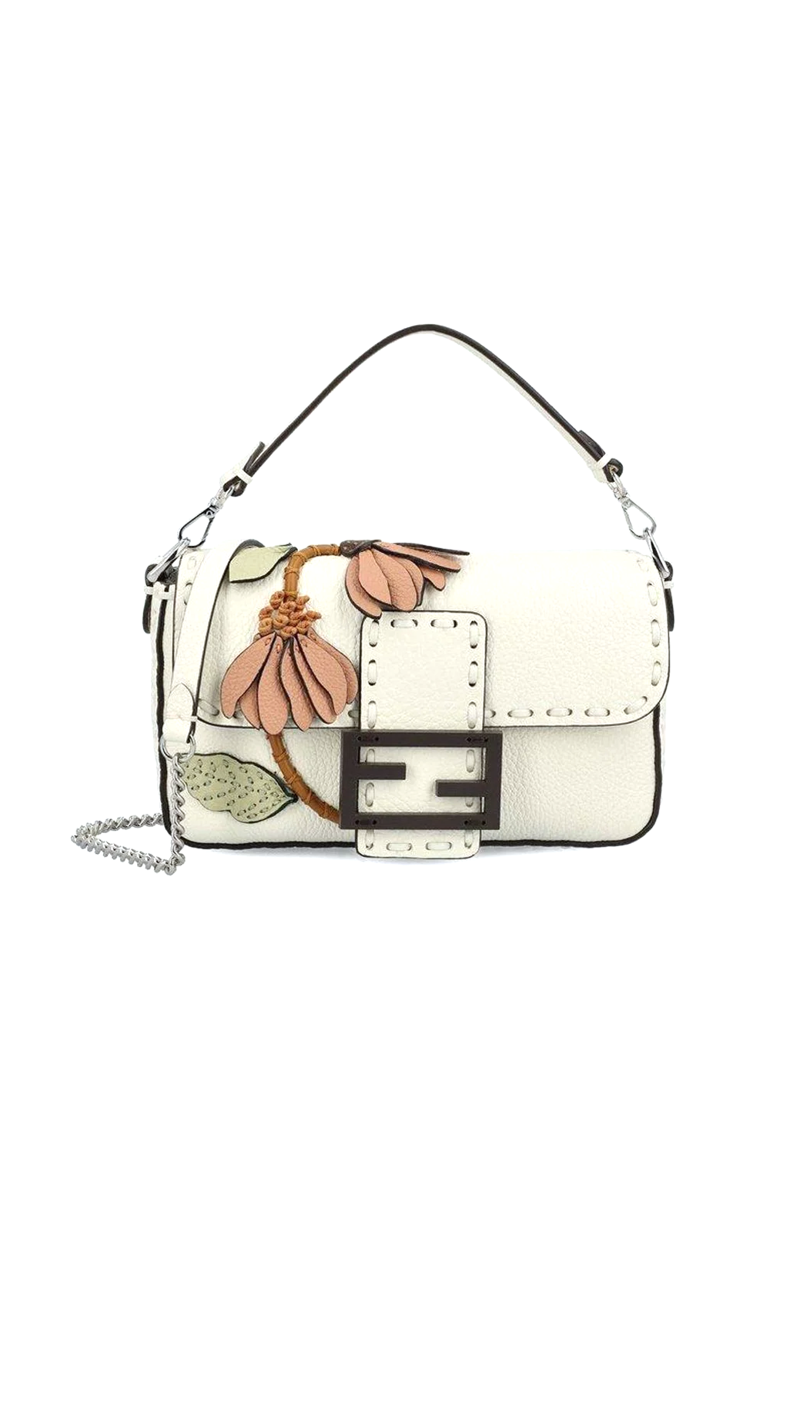 Baguette Floral Motif Mini Shoulder Bag - Multicolor