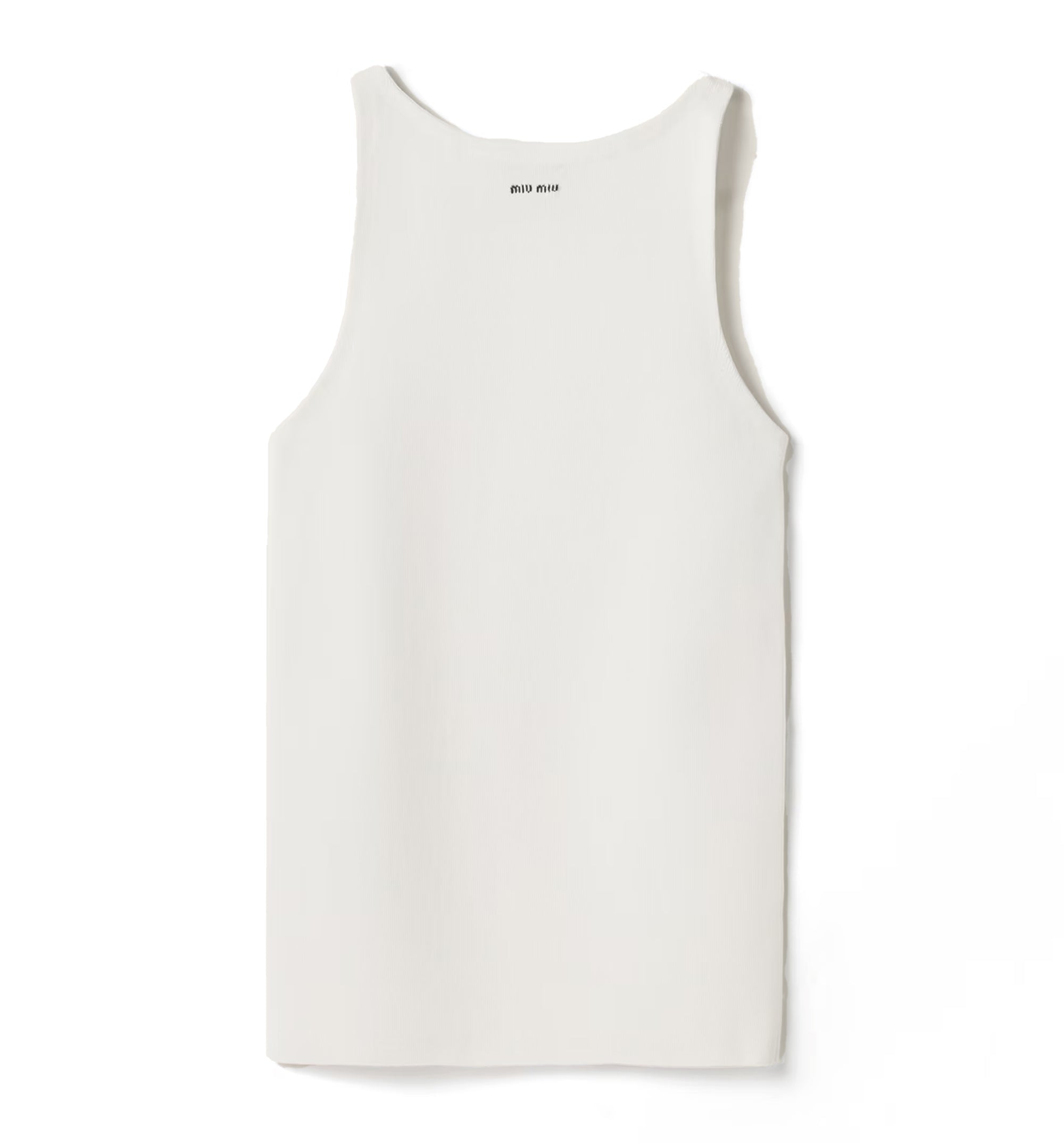 Cotton Knit Tank Top - White