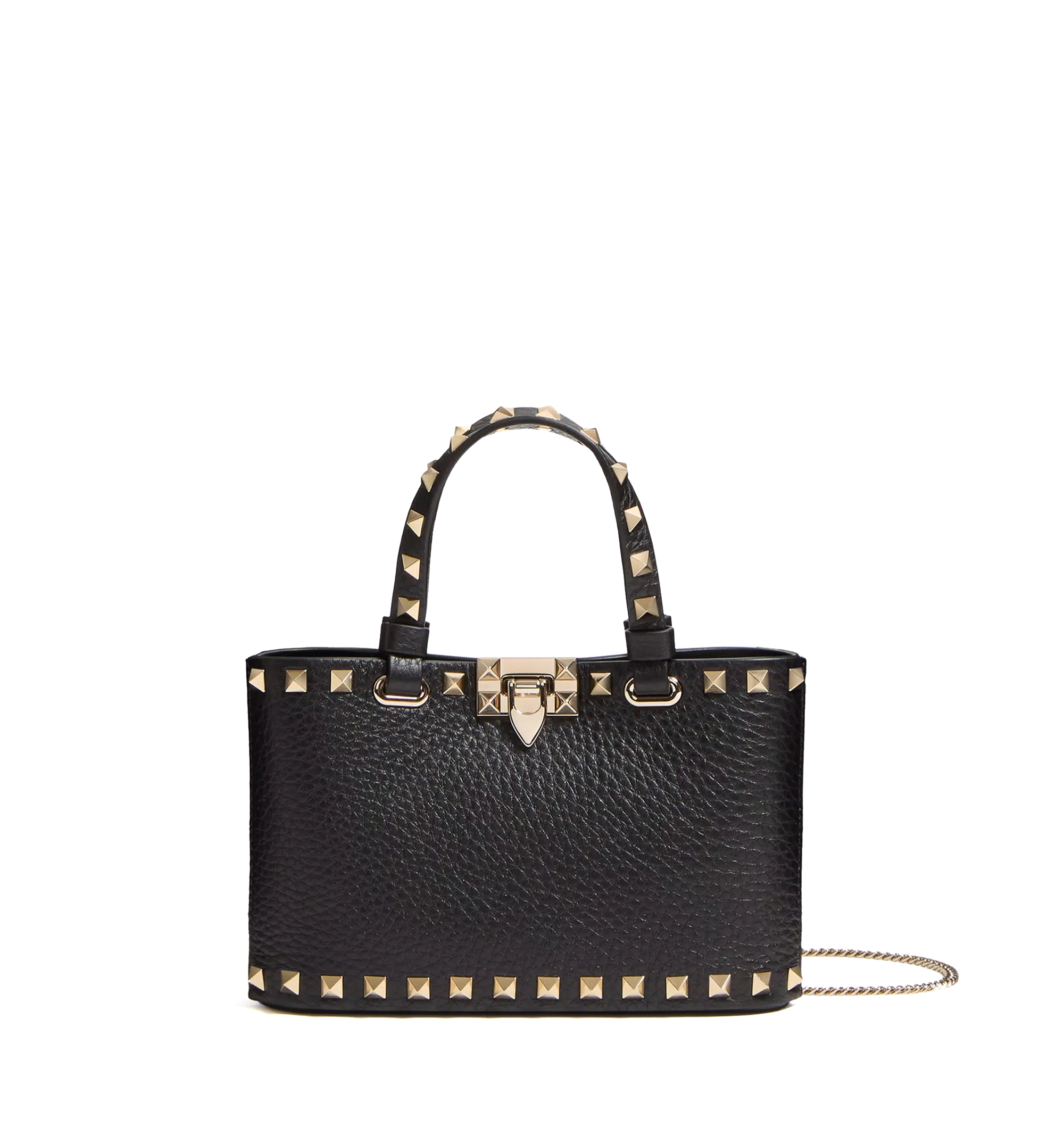 Mini Rockstud Shopping Bag In Grainy Calfskin